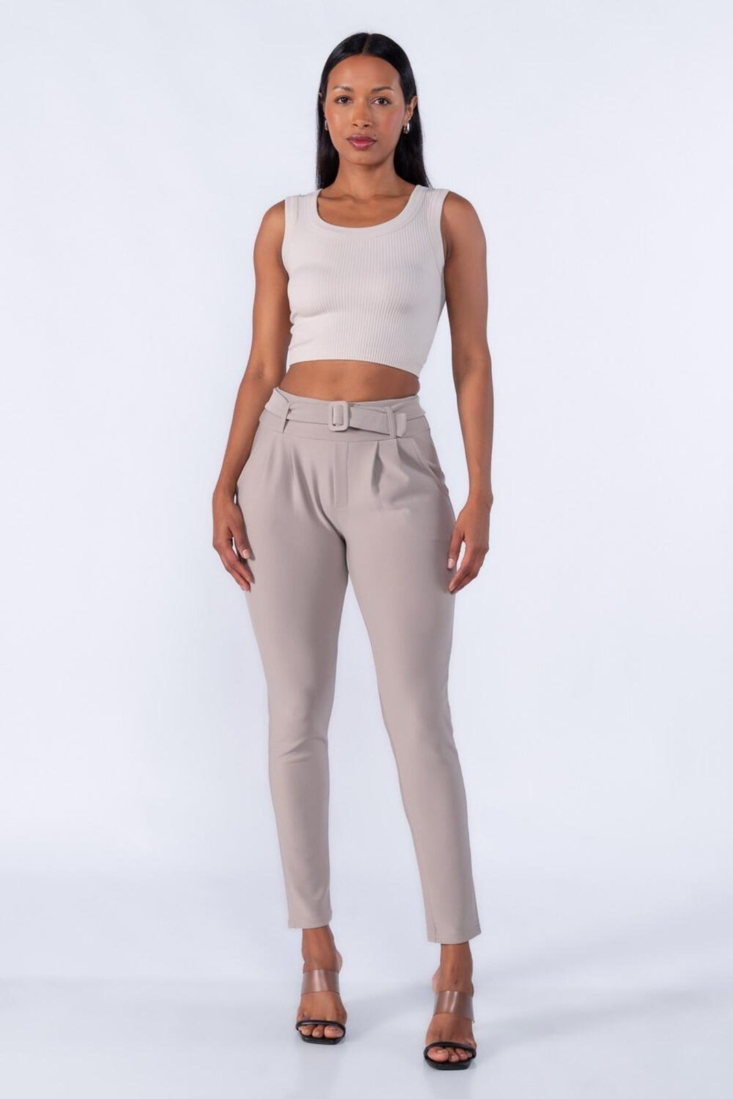 Calça Cenoura Pregas Bolso Verde