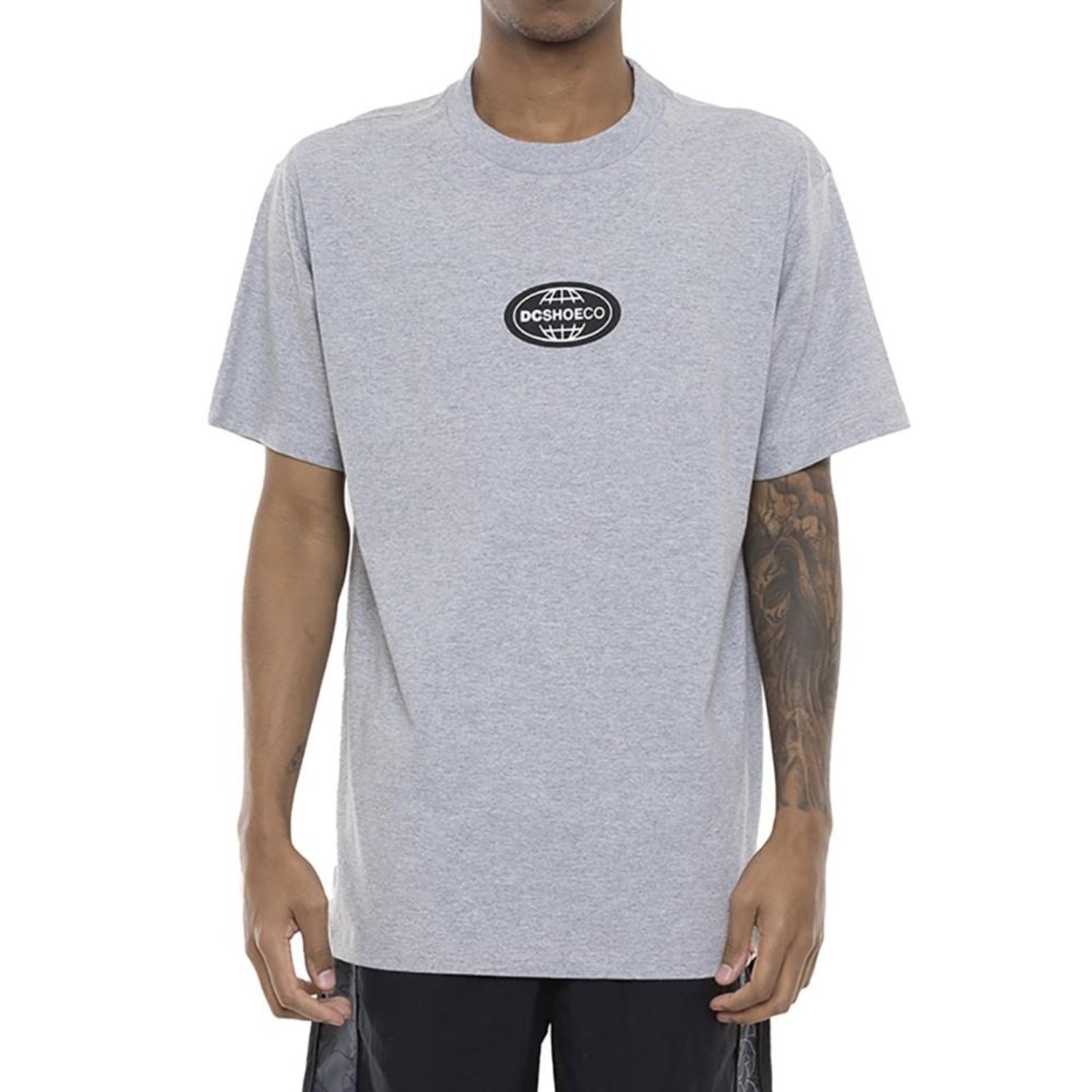 Camiseta DC Shoes Big Sign SM23 Masculina Cinza Mescla