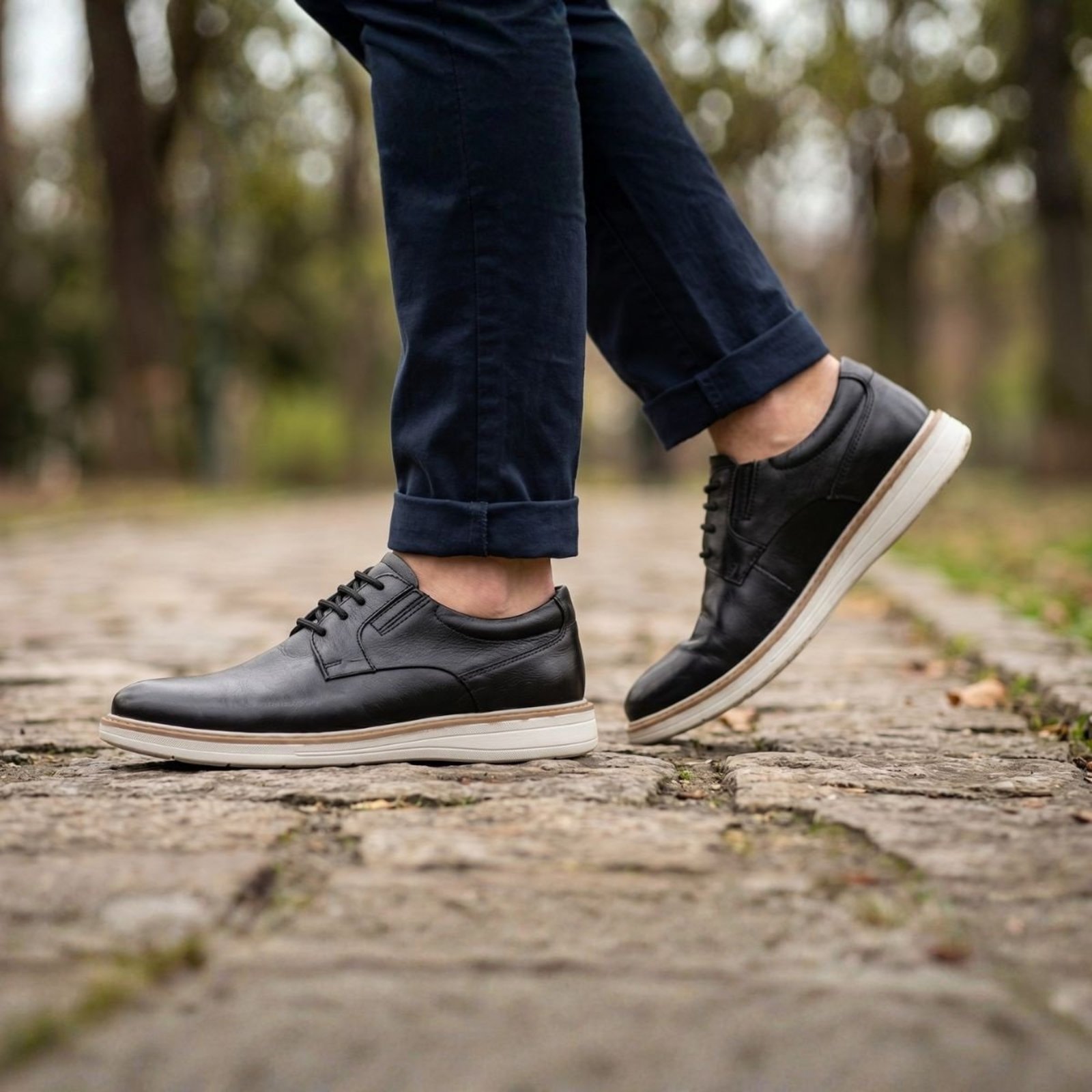 Sapato Masculino Rafarillo Couro Legítimo Linha Boston Social Confortável Elegante Casual Trabalho