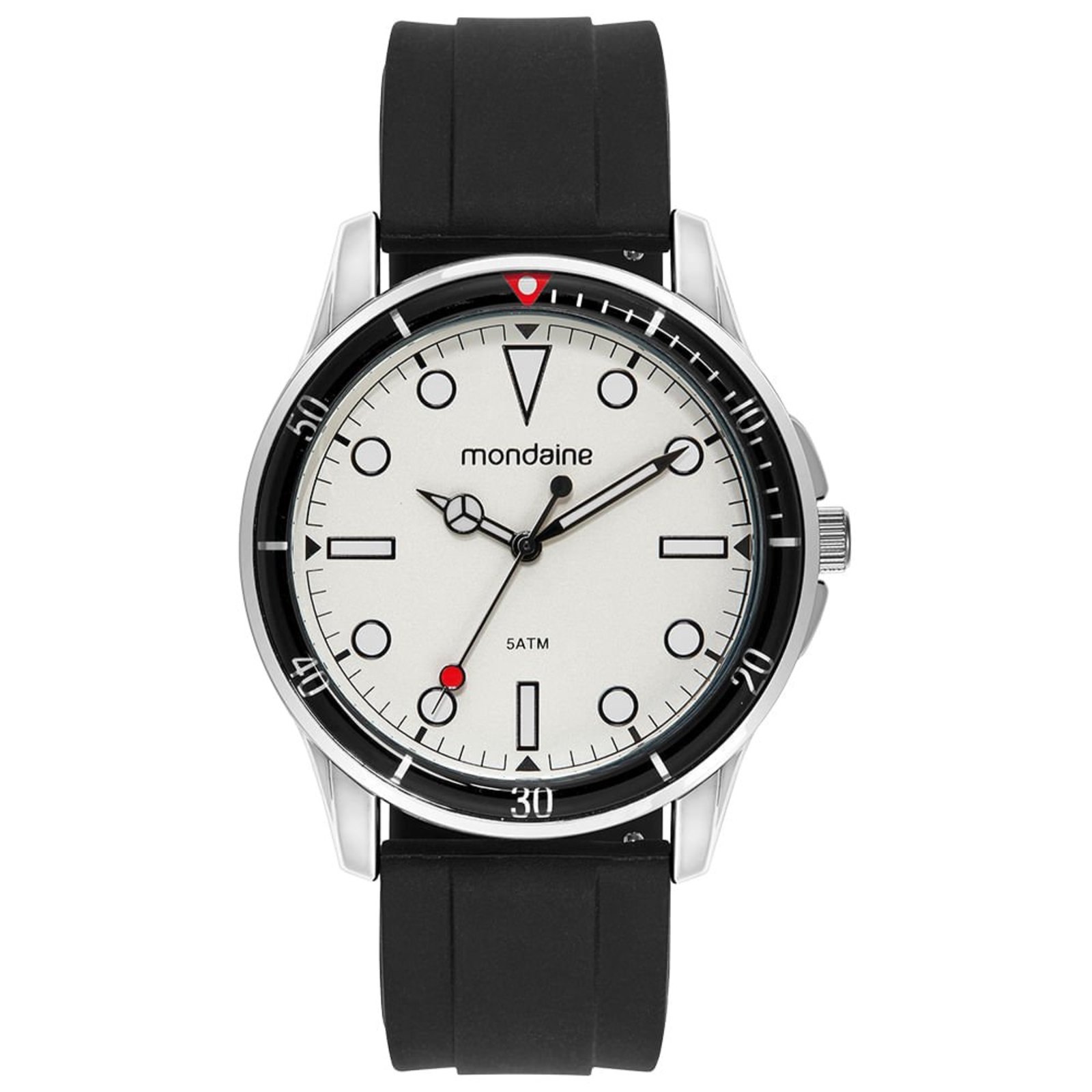 Relógio Mondaine Masculino Analógico Silicone Prata Mondaine