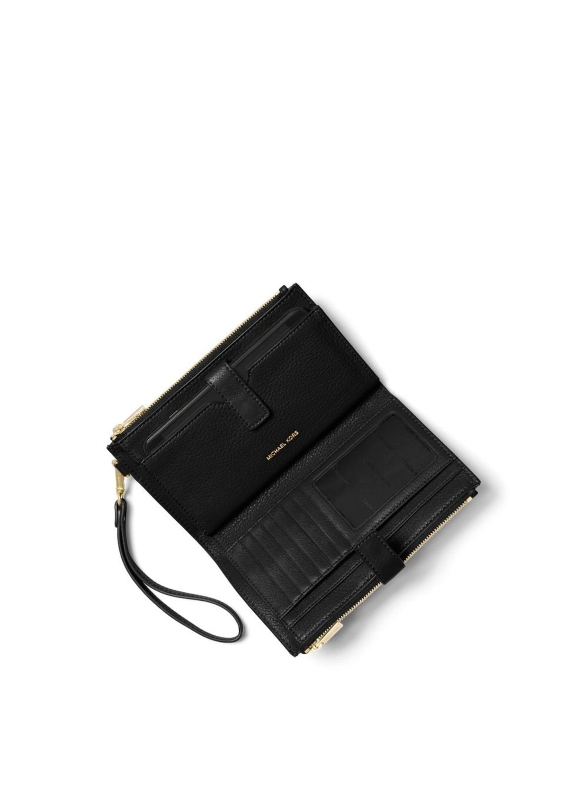 Vista 3 Carteira Jet Set De Couro Média 32T7gafw4l001 Michael Kors preto Michael Kors preto