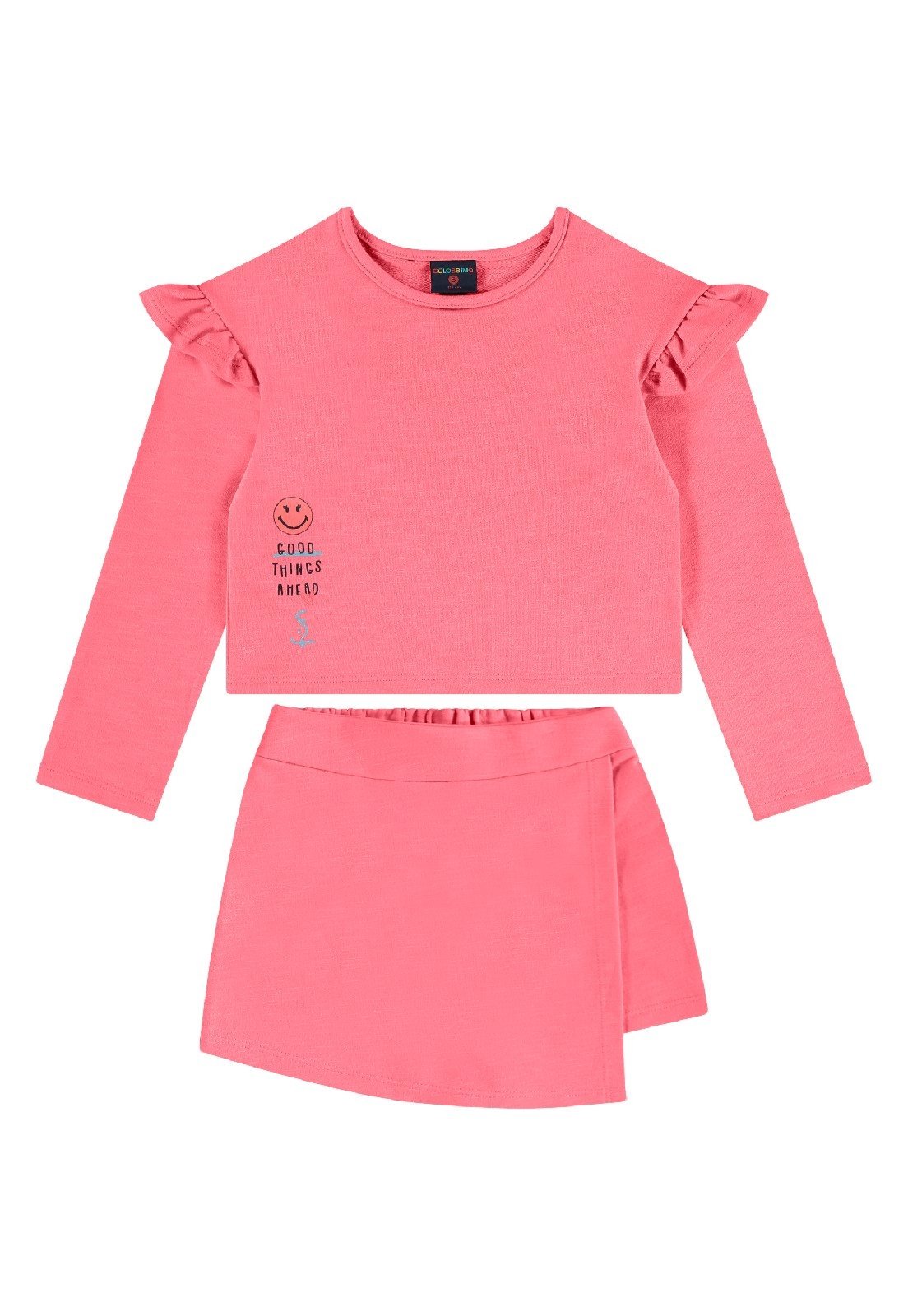 Infantil - Conjunto Blusão e Short-Saia Guloseima Rosa