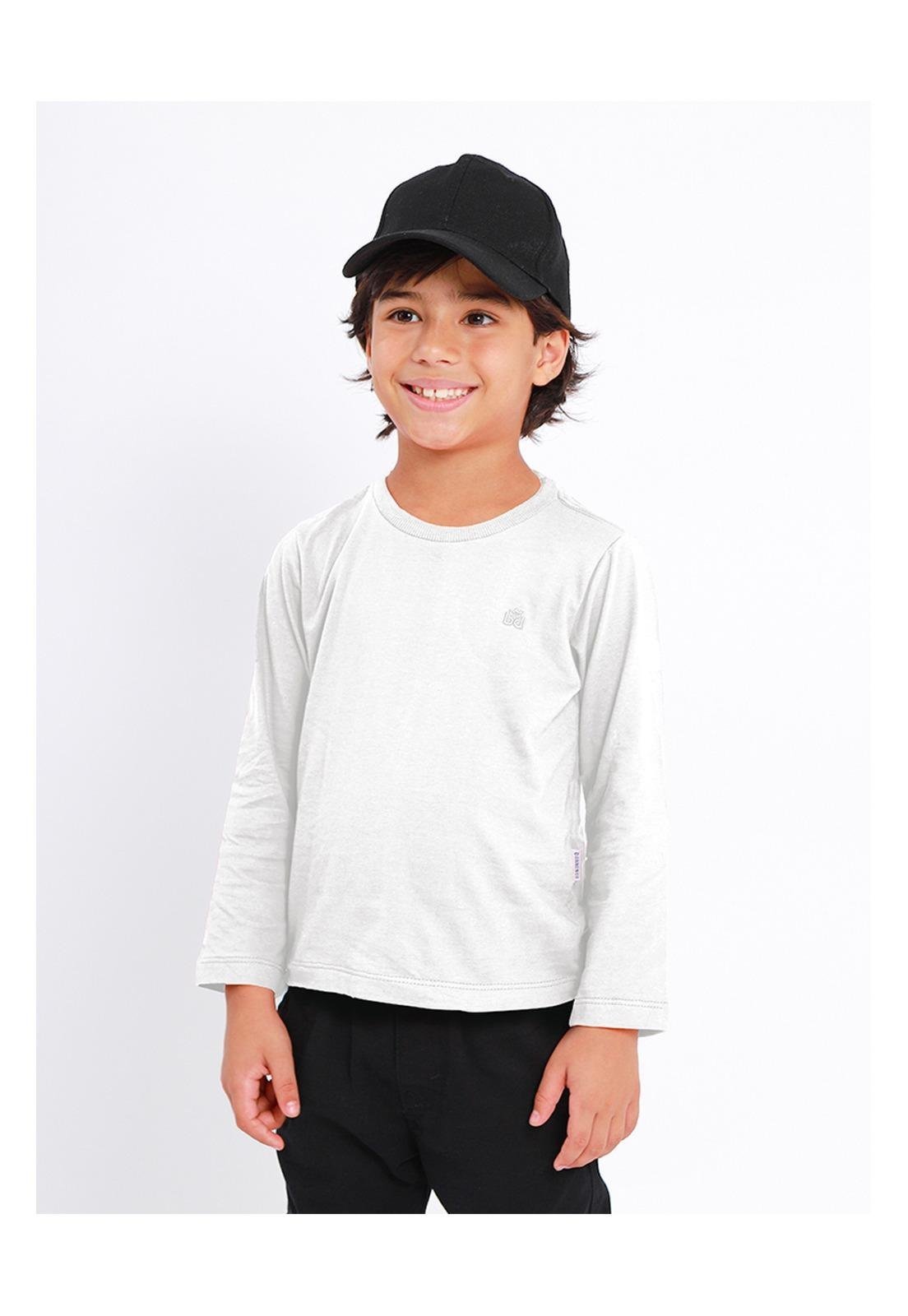 Infantil - Blusa Longa Menino Mescla Banana Danger 1 Branco