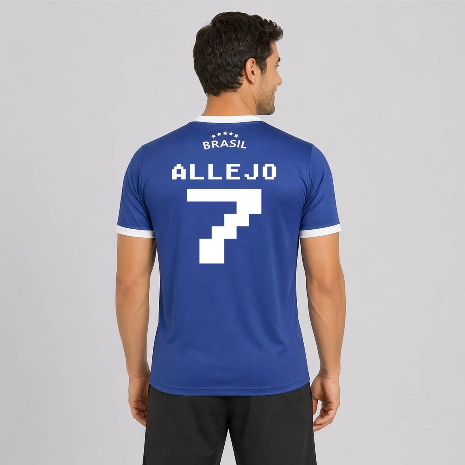 Camisa Brasil Canarinho Azul 7 Allejo