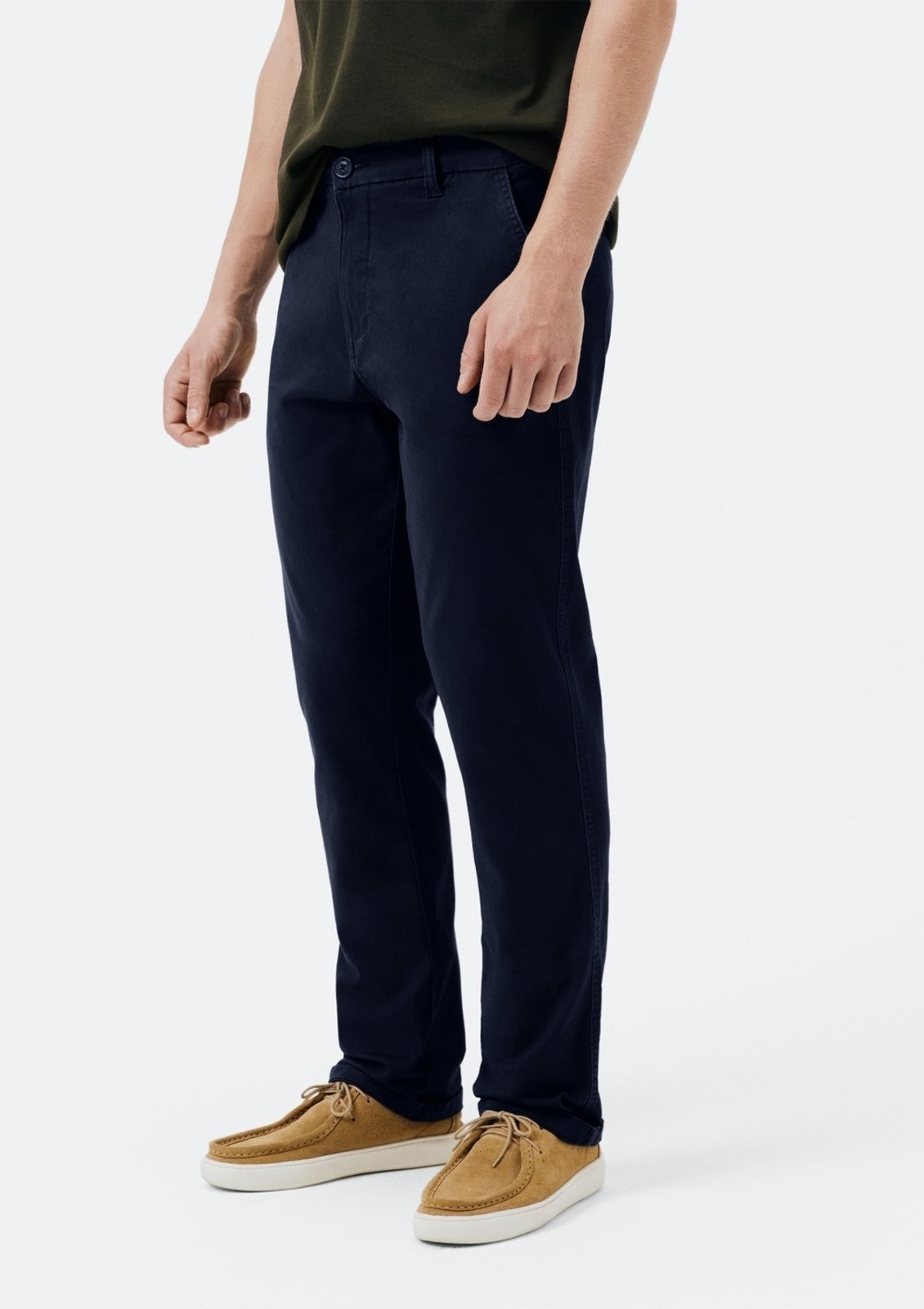 Calça Hering Básica Chino Com Elastano Azul