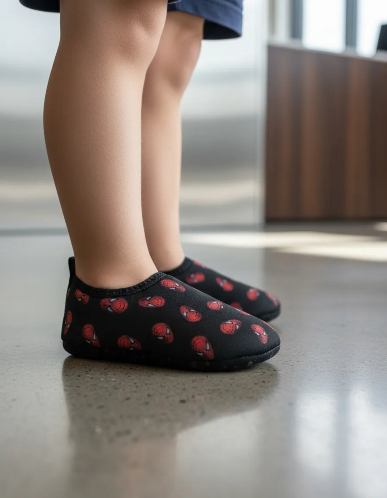 Vista 3 Infantil - Meia Sapatilha Menino Neném Personagem Aranha Antiderrapante Confortável e Macia Footz preto Footz preto