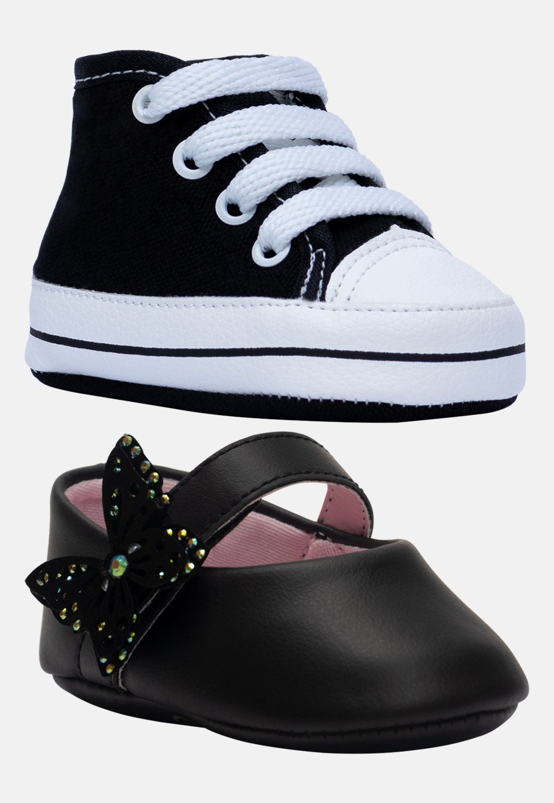 Infantil – Kit Tenis e Sapatilha Pópidi Menina Preto