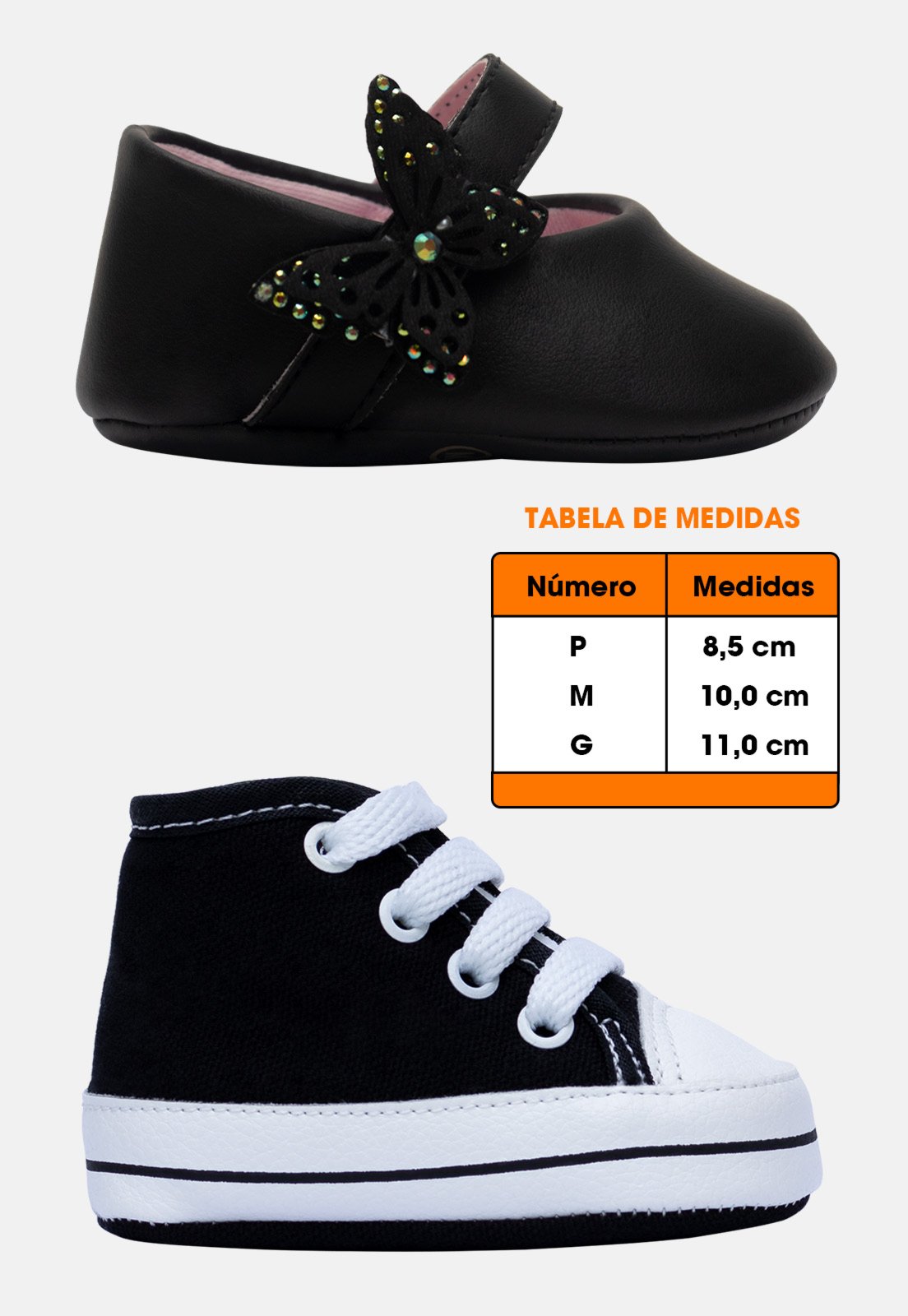 Vista 3 Infantil - Kit Tenis e Sapatilha Pópidi Menina preto Pópidí preto