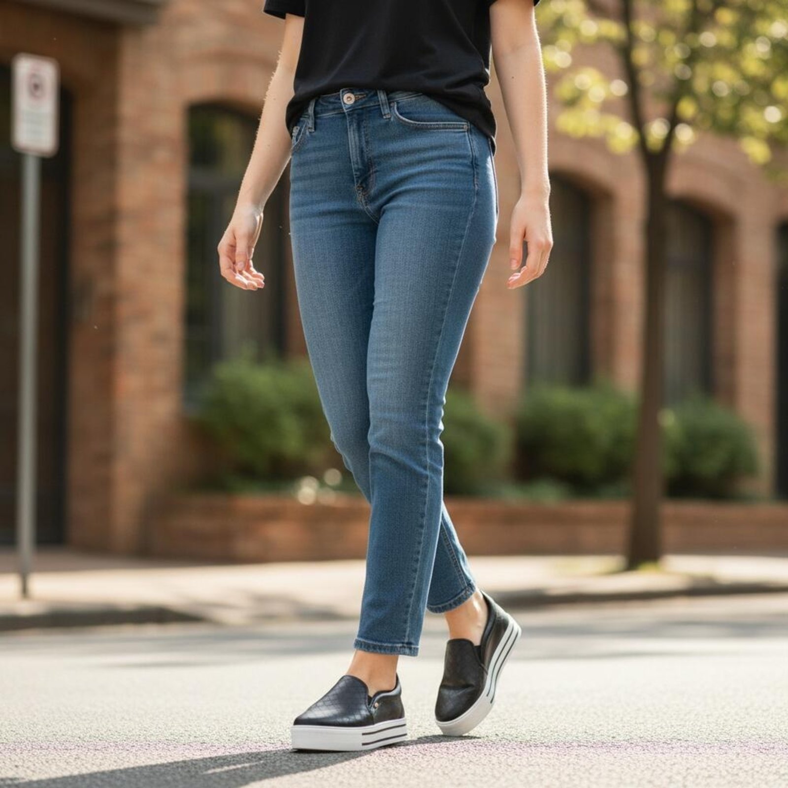 Vista 3 Tênis Feminino Slip On Via Marte 010023 5831023 preto VIA MARTE preto