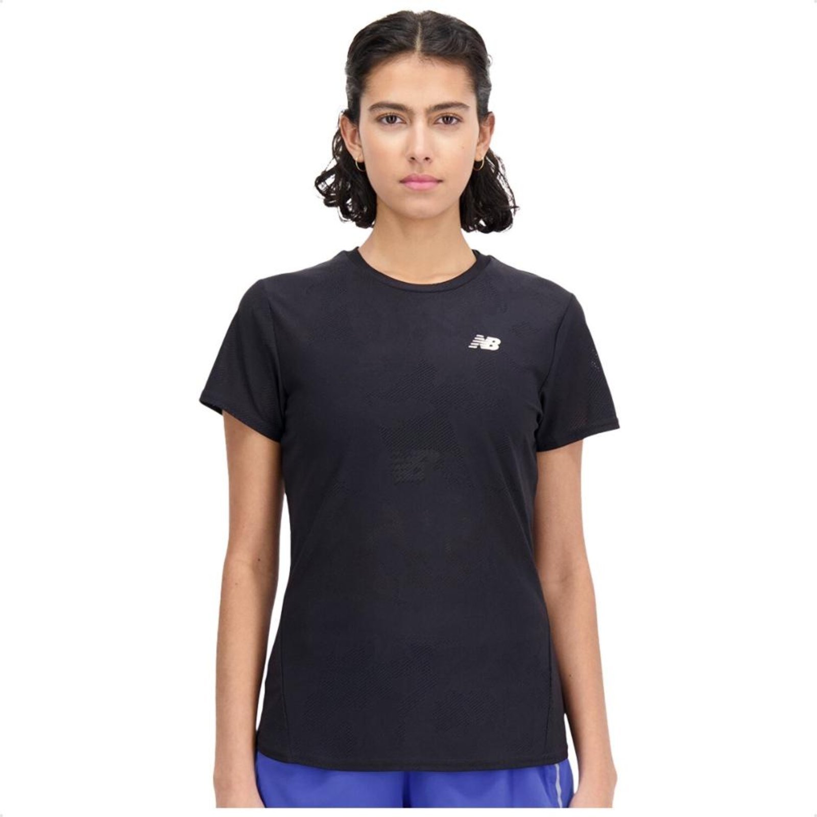Camiseta New Balance Q Speed Jacquard Feminina Preto