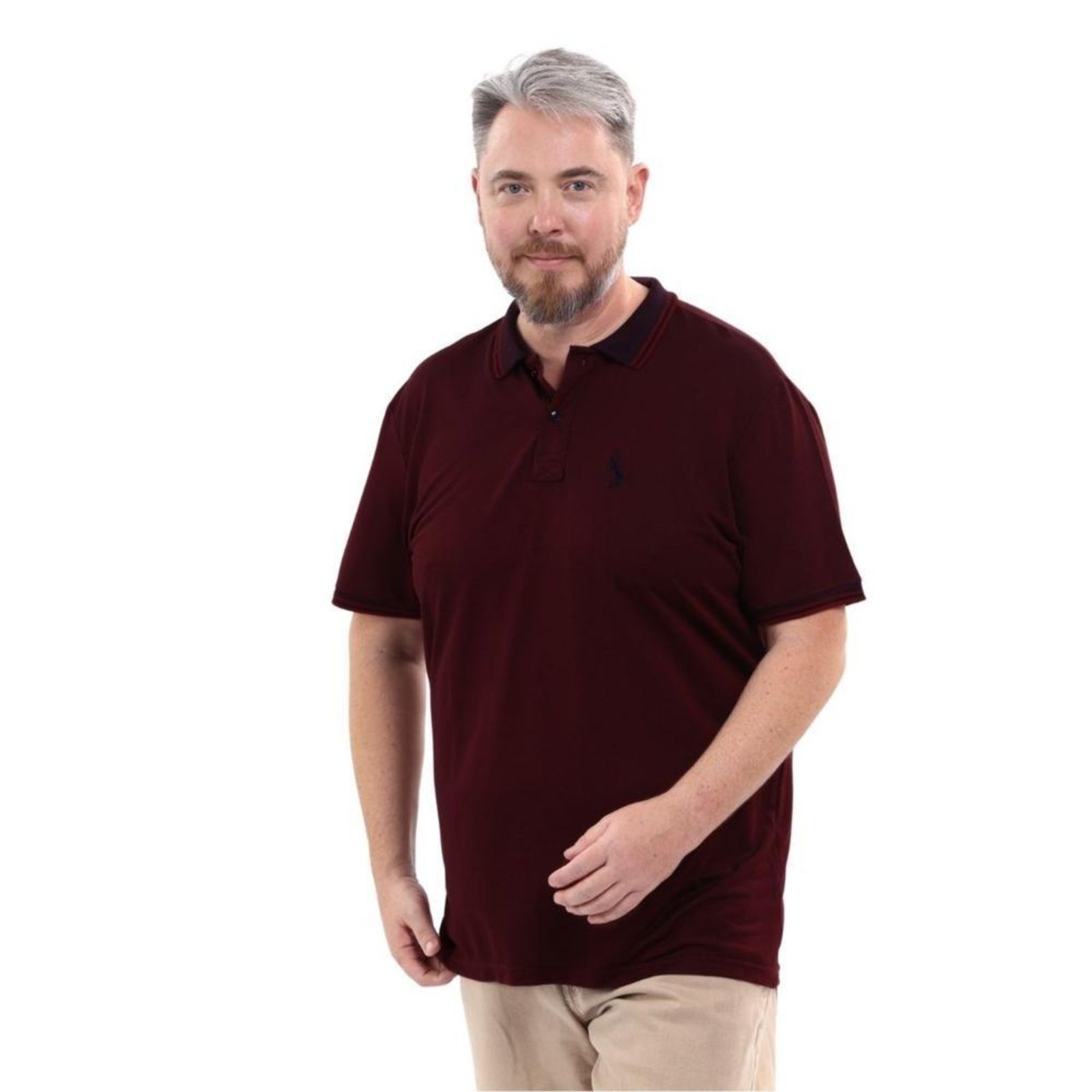 Camisa Polo Plus Masculina Piquet Algodão Casual