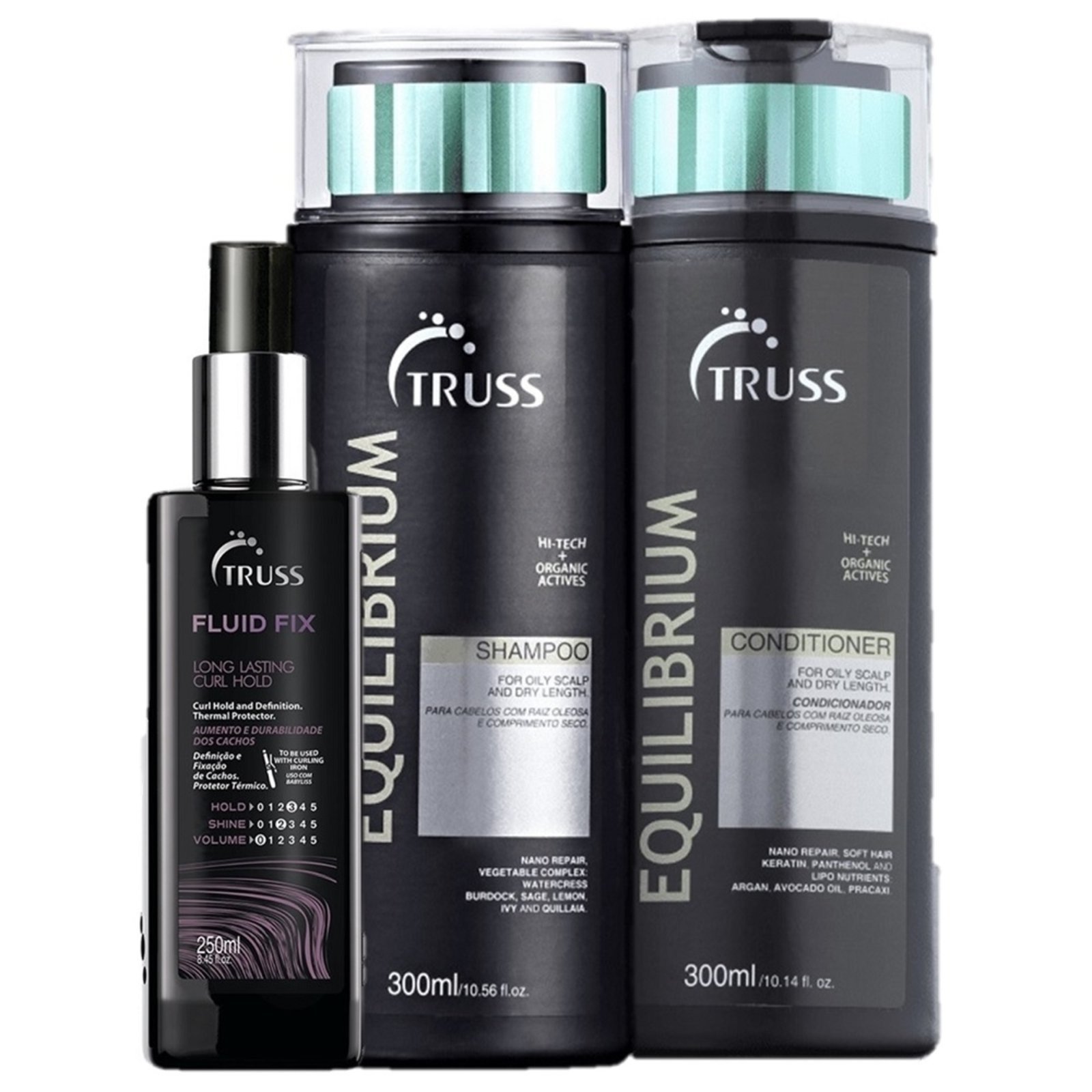 Kit Truss Equilibrium Fluid Cabelos Oleosos (3 Produtos)