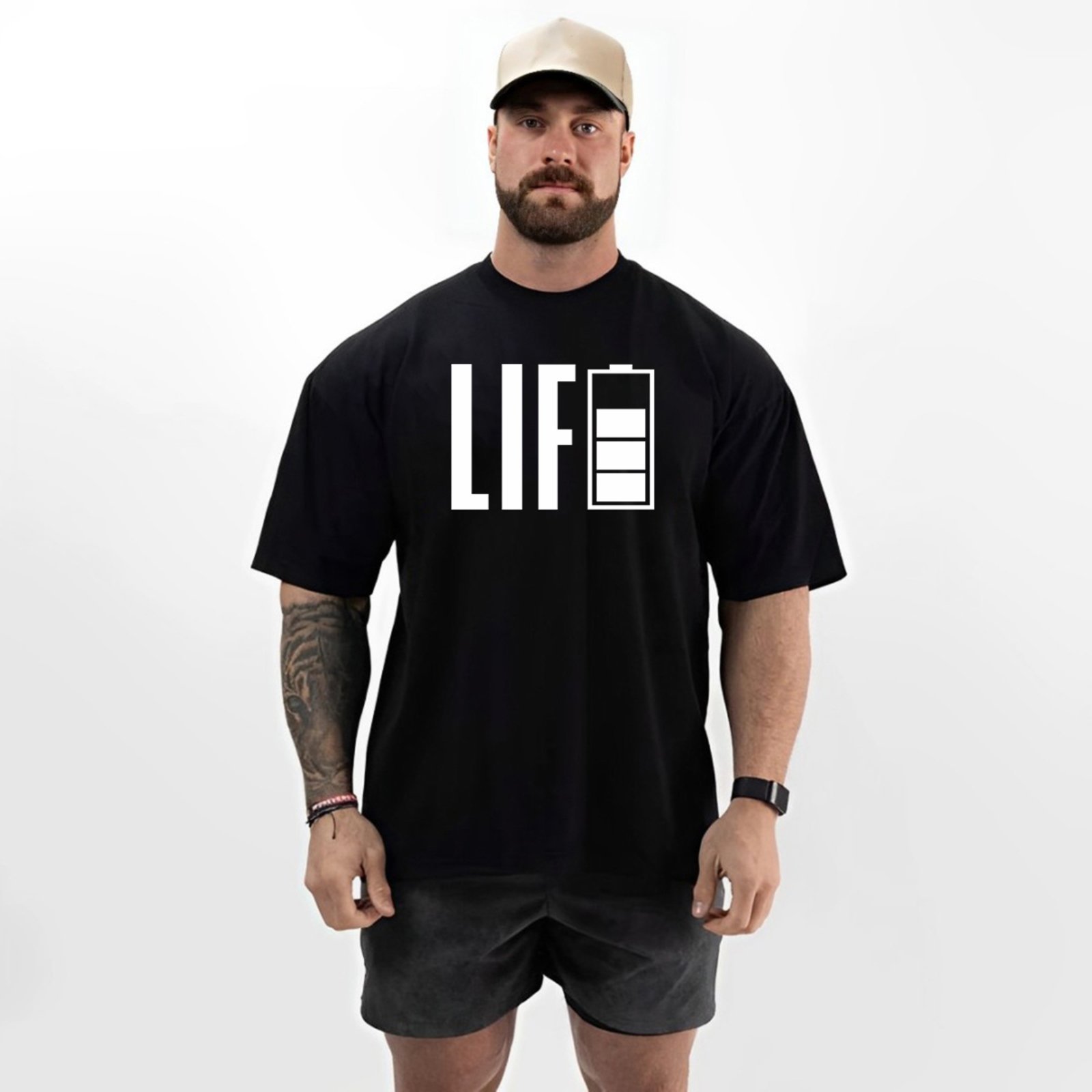 Camiseta Oversized Over Masculina Algodão Academia Preto