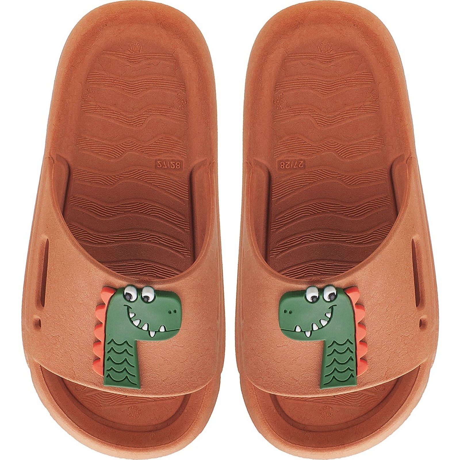 Infantil - Chinelo Slide Dinossauro Marrom Lançamento