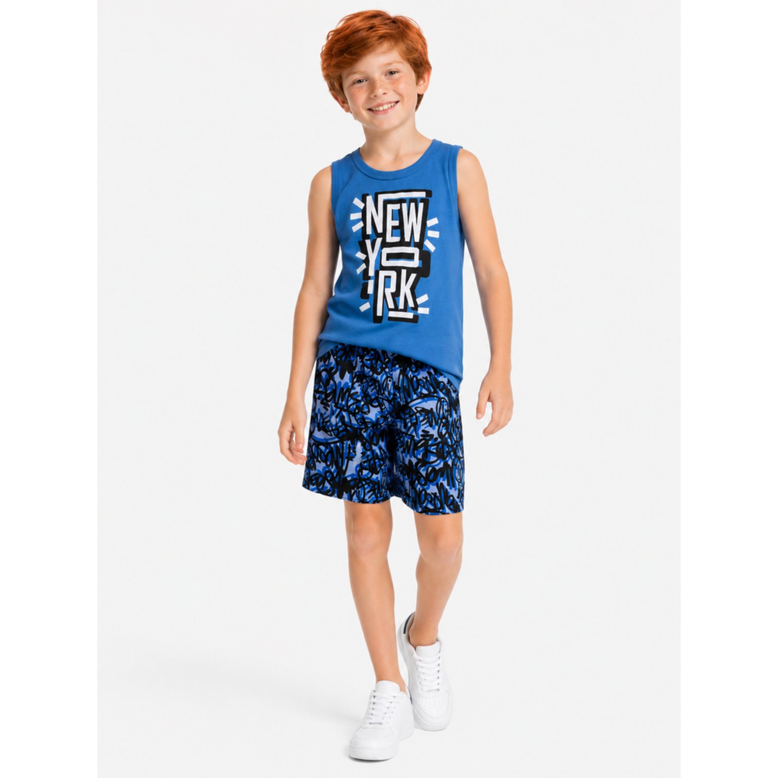 Infantil - Conjunto Regata + Bermuda Menino New York Verão