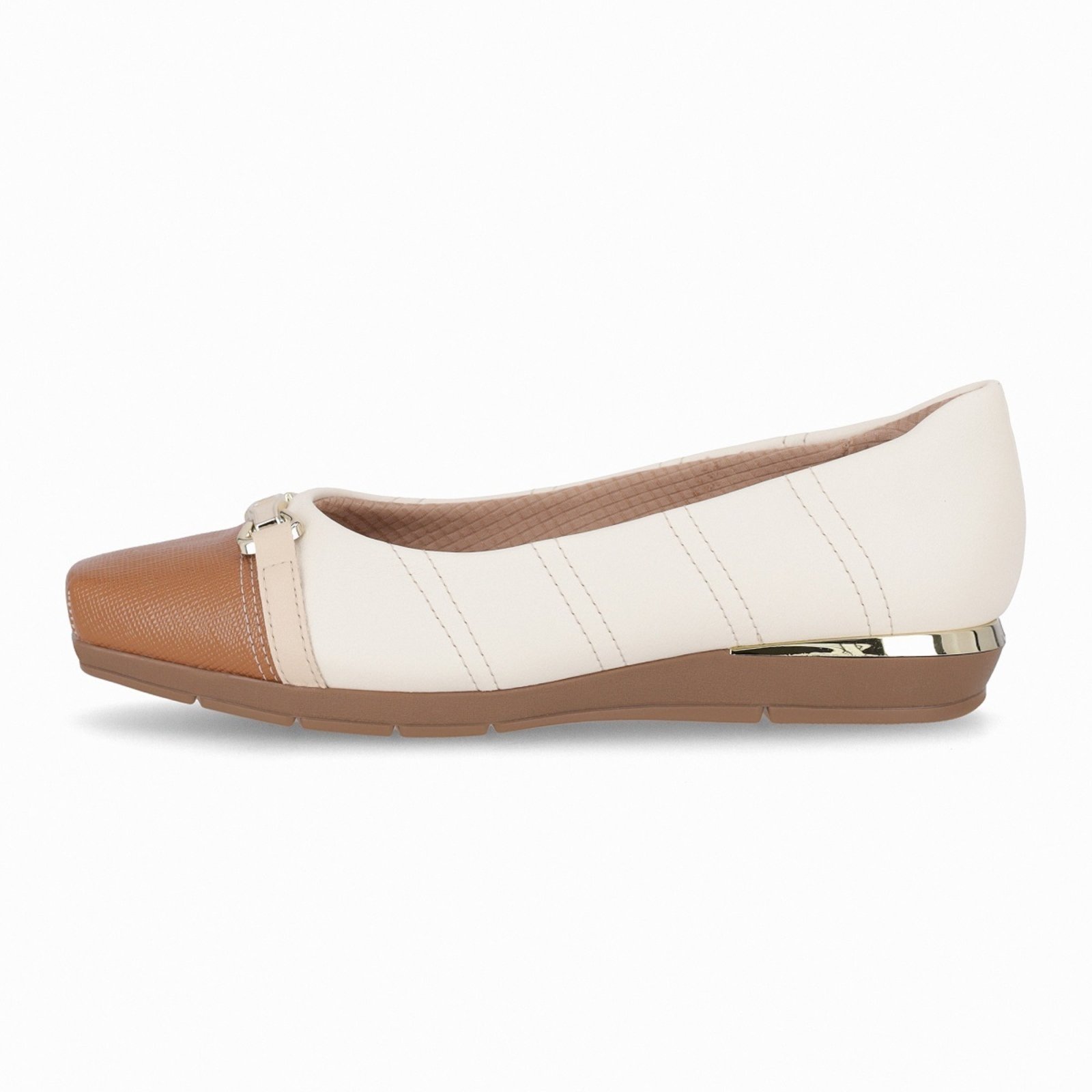 Vista 2 Sapatilha Piccadilly Maxi Fernanda Salto Baixo Off White off-white white Piccadilly off-white white