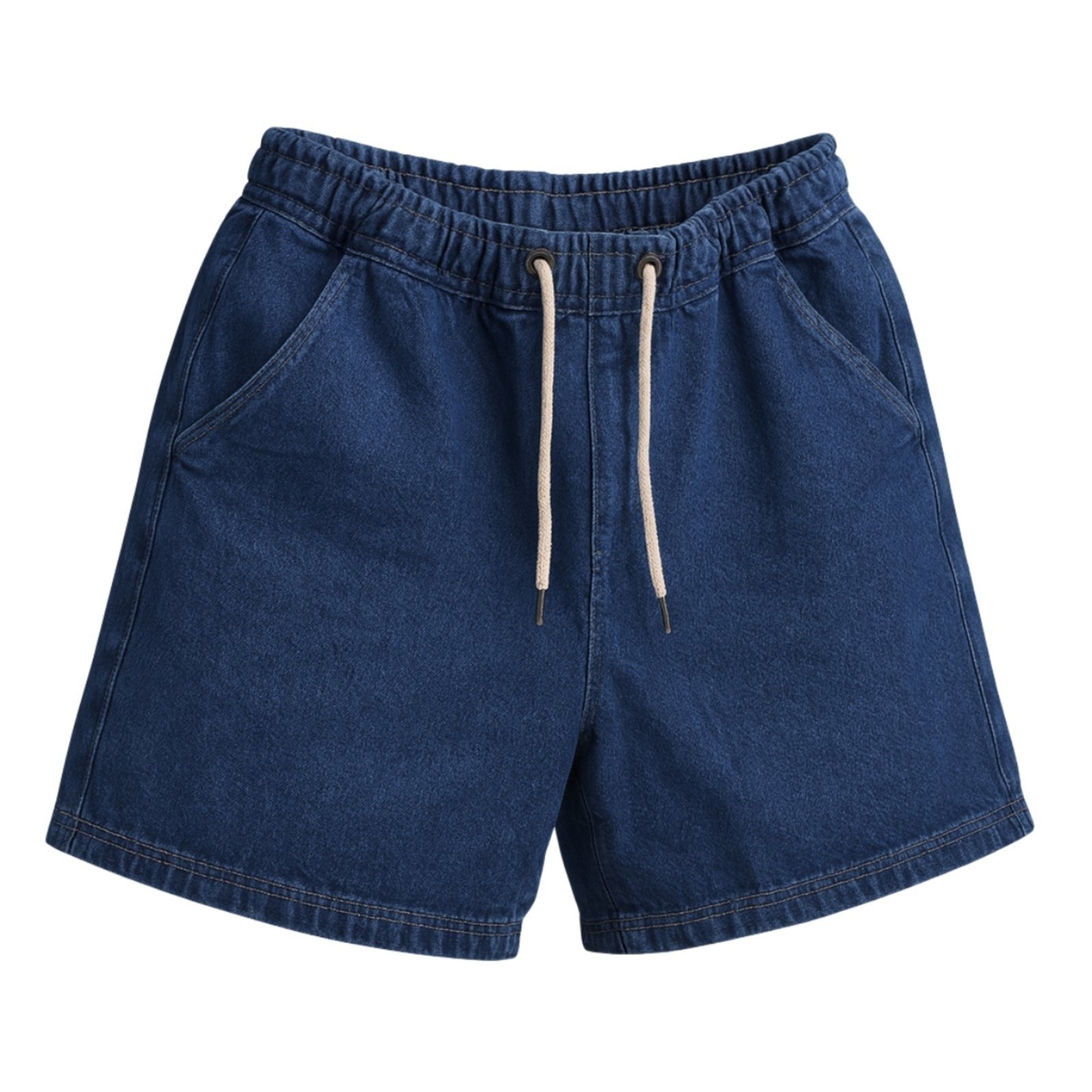 Bermuda Jeans Larga Masculina Streetwear Com Bolsos
