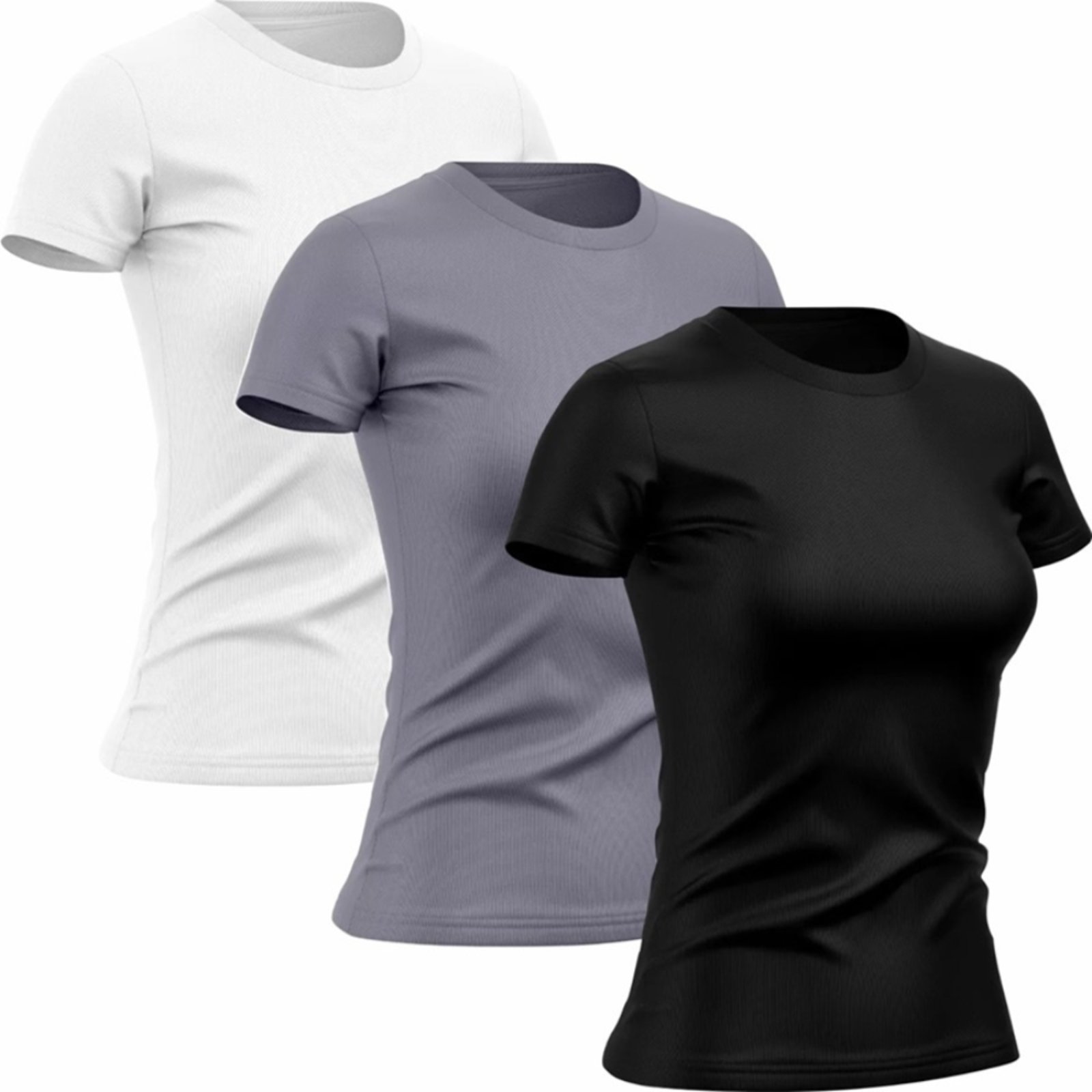 Kit 3 Camisetas Dry Fit Femininas Academia Esportivas TH6