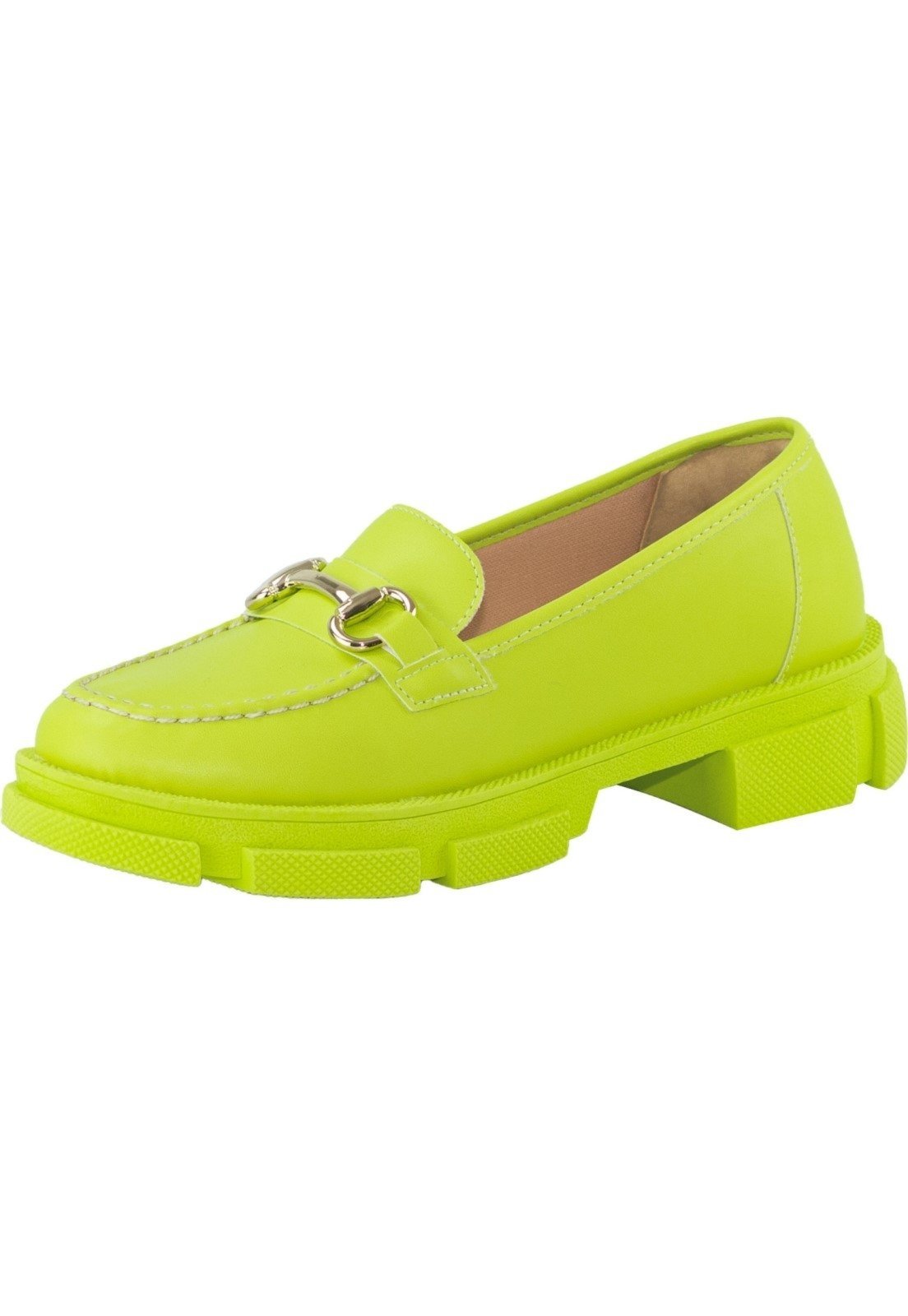 Mocassim Tratorado Lumiss Sapato Oxford Plataforma Verde Lemon Fresh