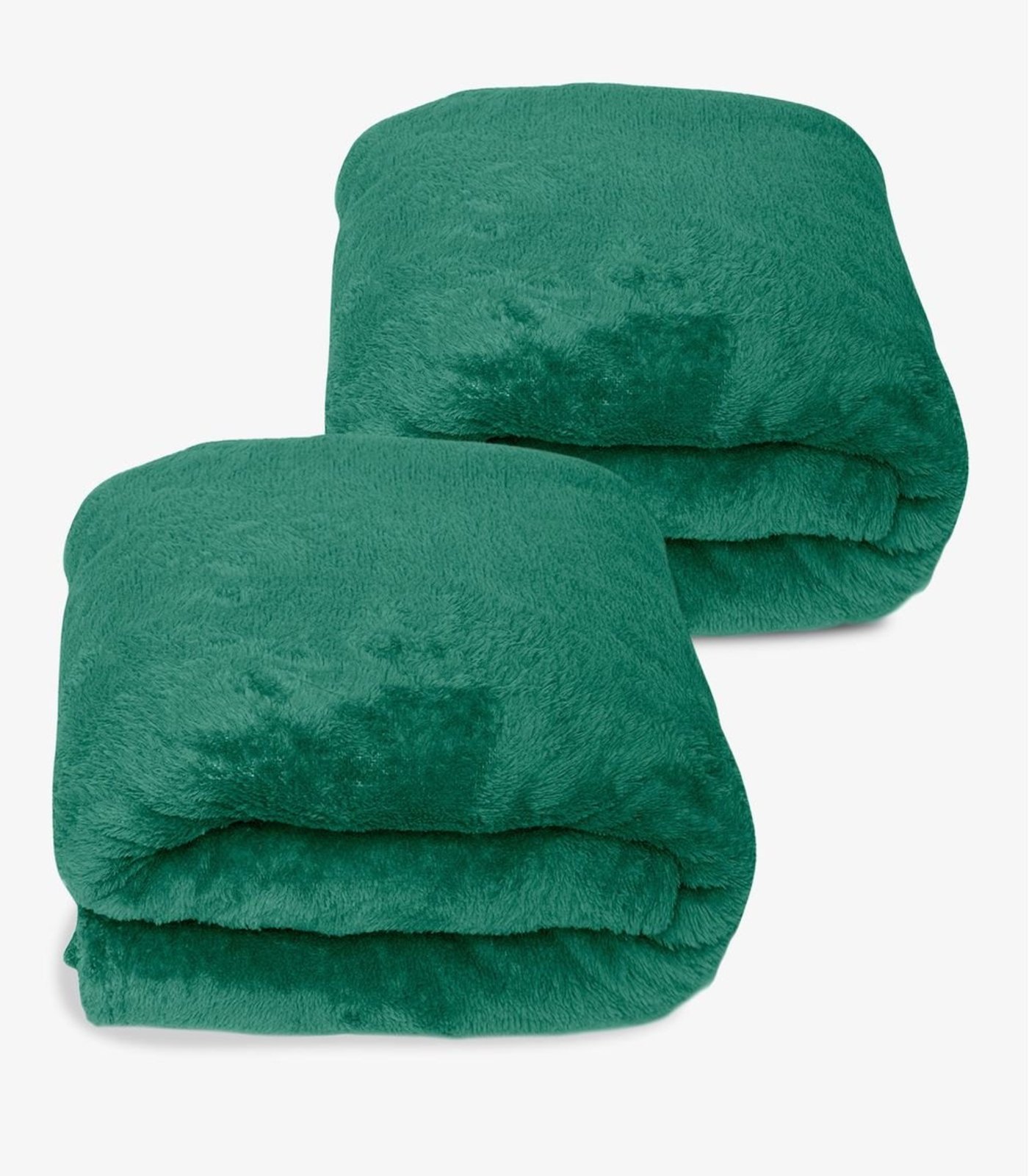 Kit 2 Mantas de Microfibra Lisa Casal Infinita Cor Verde