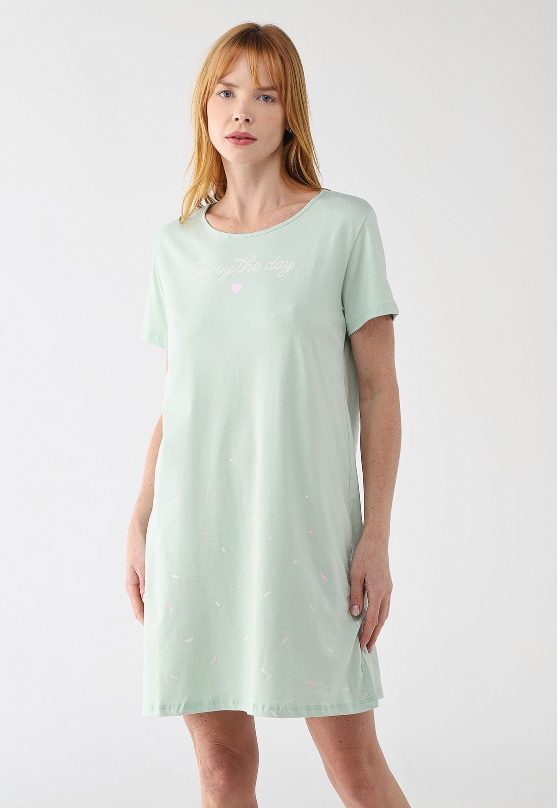 Camisola Feminina Malwee Estampa Enjoy the Day Verde Claro
