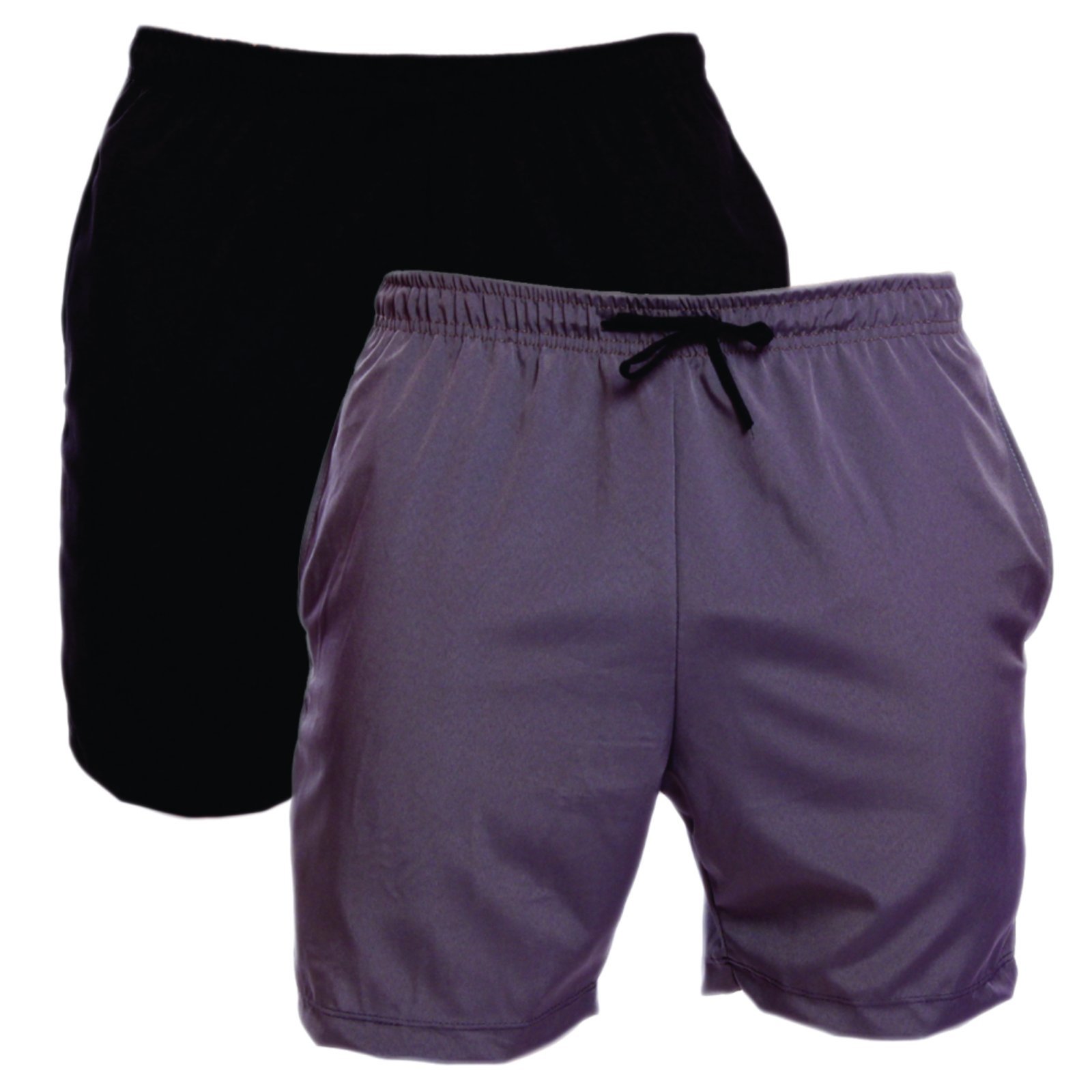 Kit 2 Shorts Tactel Masculino Adulto Estilo Mauricinho Praia Piscina Preto/Cinza