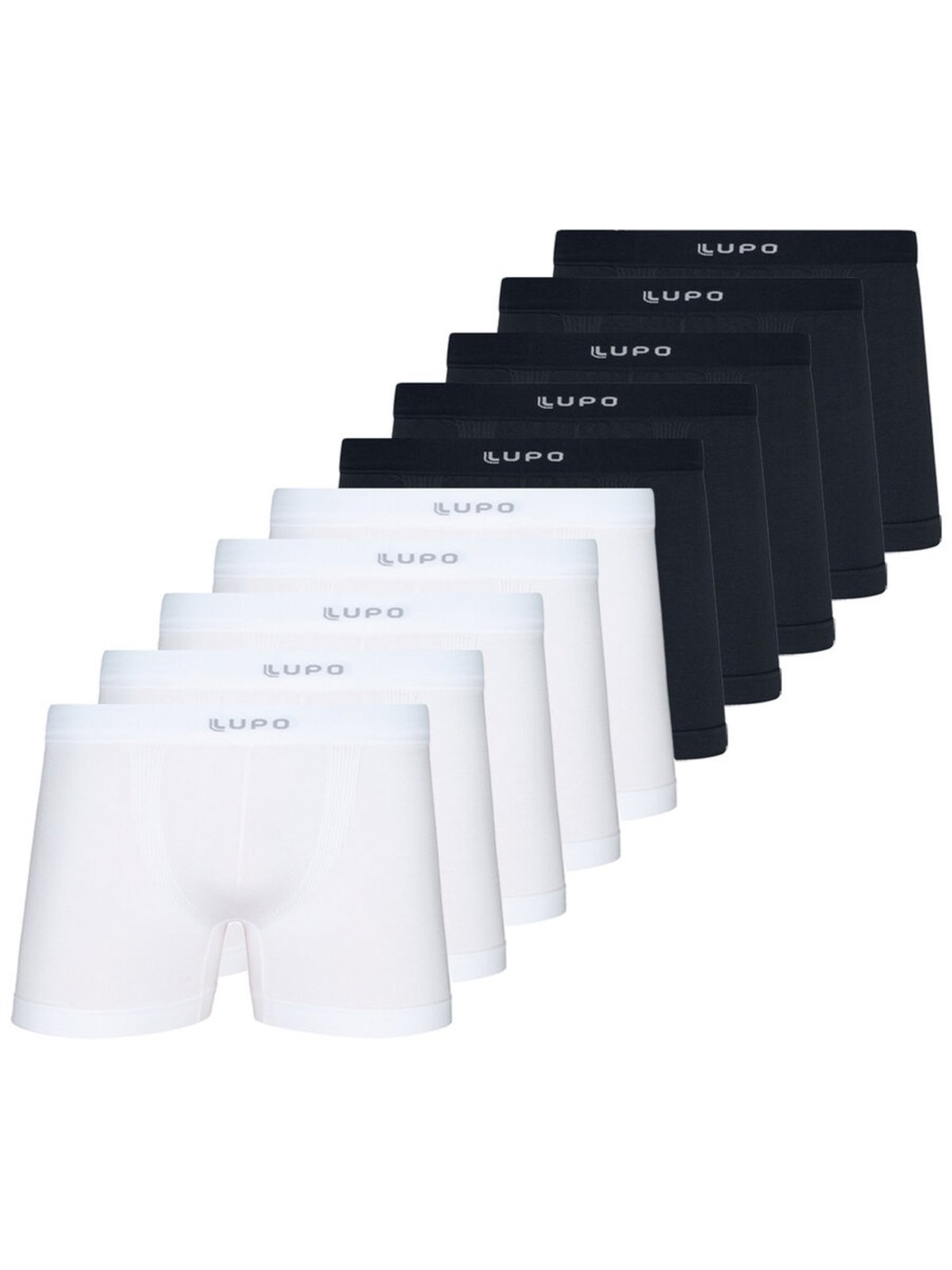 Kit com 10 Cuecas Boxer Lupo 661-001 Branco