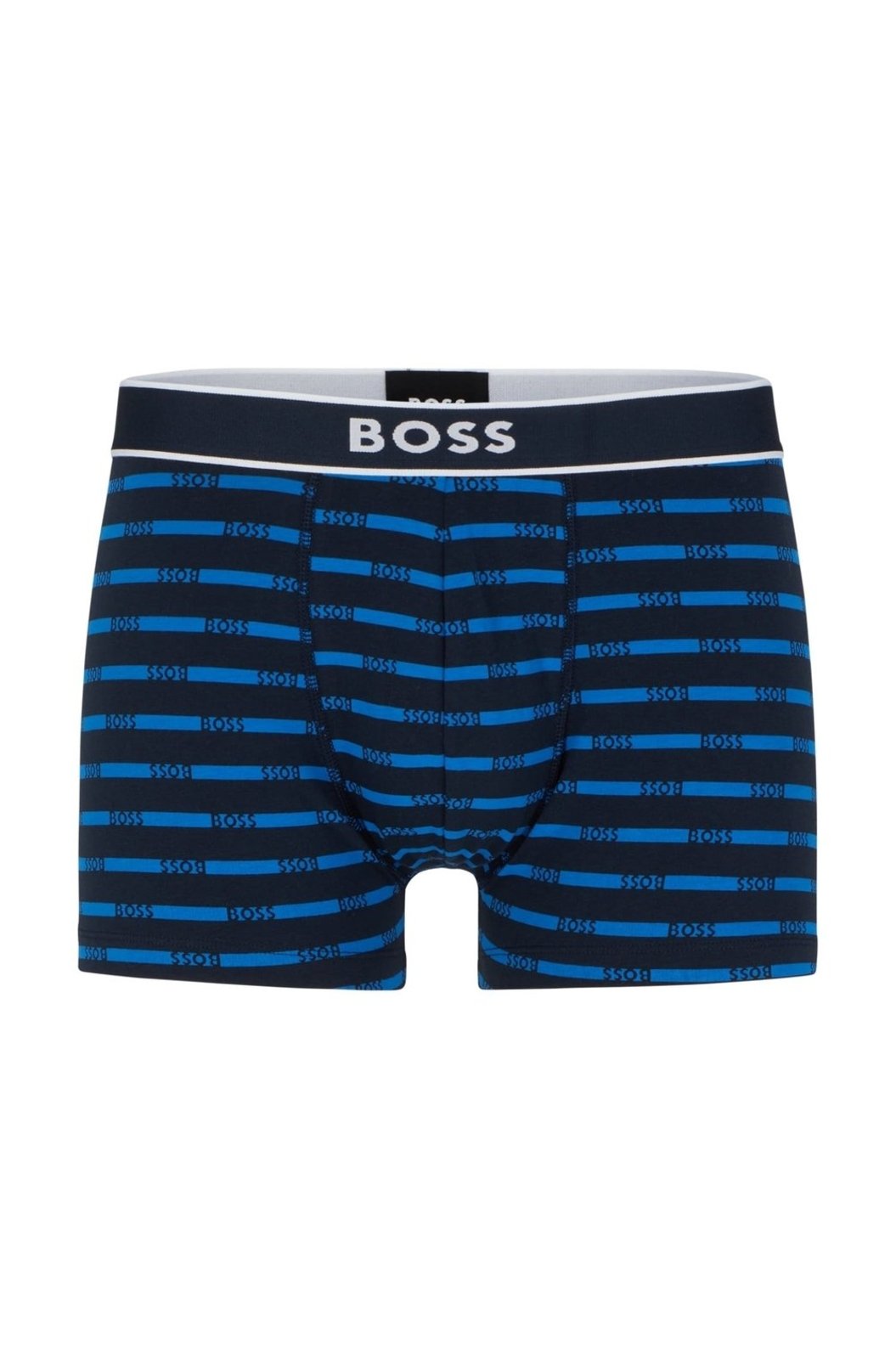 Cueca Boxer Com Elástico Estampado Com As Listras Assinaturas Em Algodão Stretch