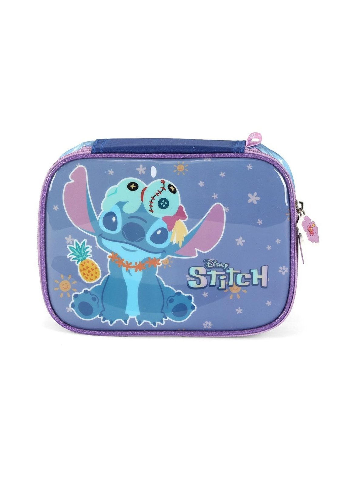 Vista 2 Infantil - Estojo Box Médio 100 pens Ohana Stitch Disney Luxcel verde Luxcel verde