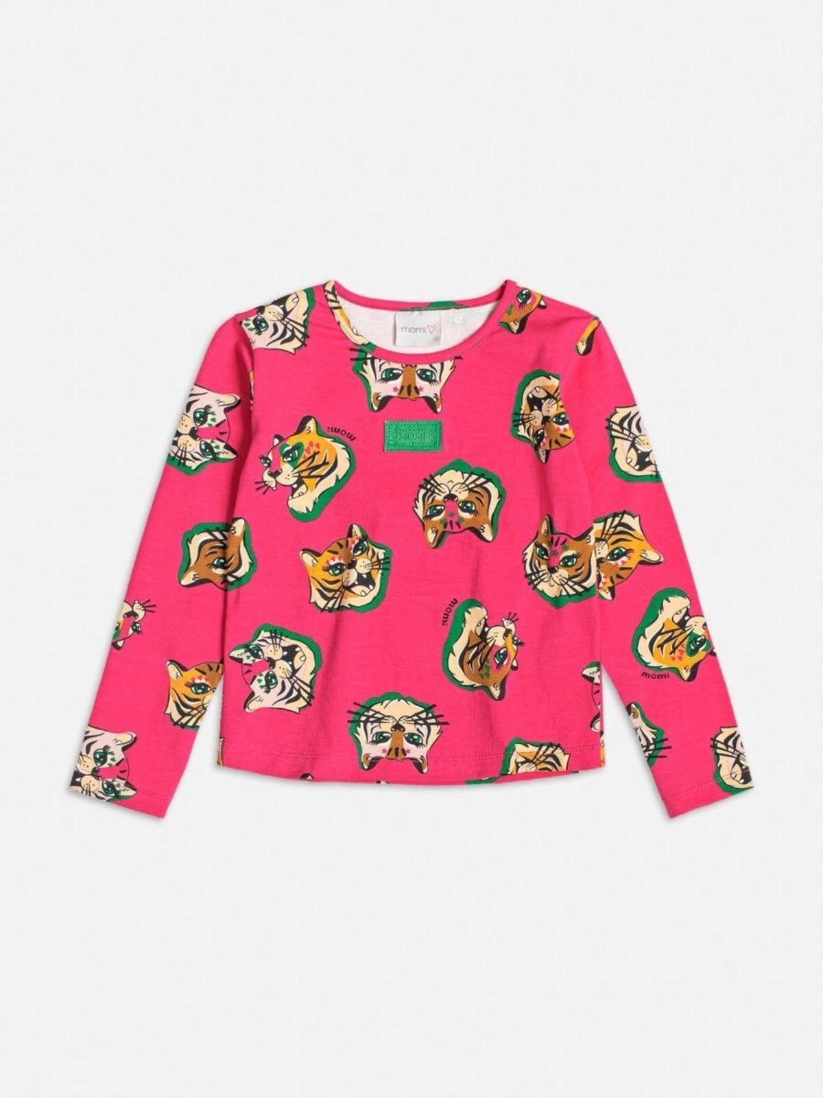 Infantil - Blusa Manga Longa com Estampa de Tigres Pink