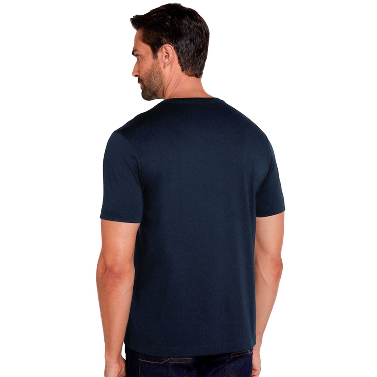 Vista 3 Camiseta Dudalina Essentials V Sport OU24 Marinho Masculino azul marinho Dudalina azul marinho