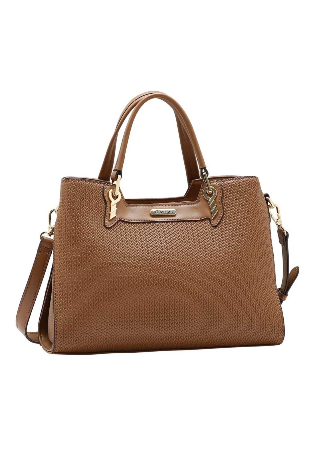Bolsa Feminina Chenson Mão Textura em Mini Elos 3485962 Marrom