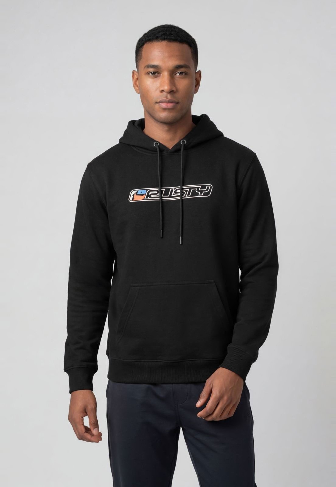 Blusa de Moletom Masculina Rusty Manga Longa Deep end Preta