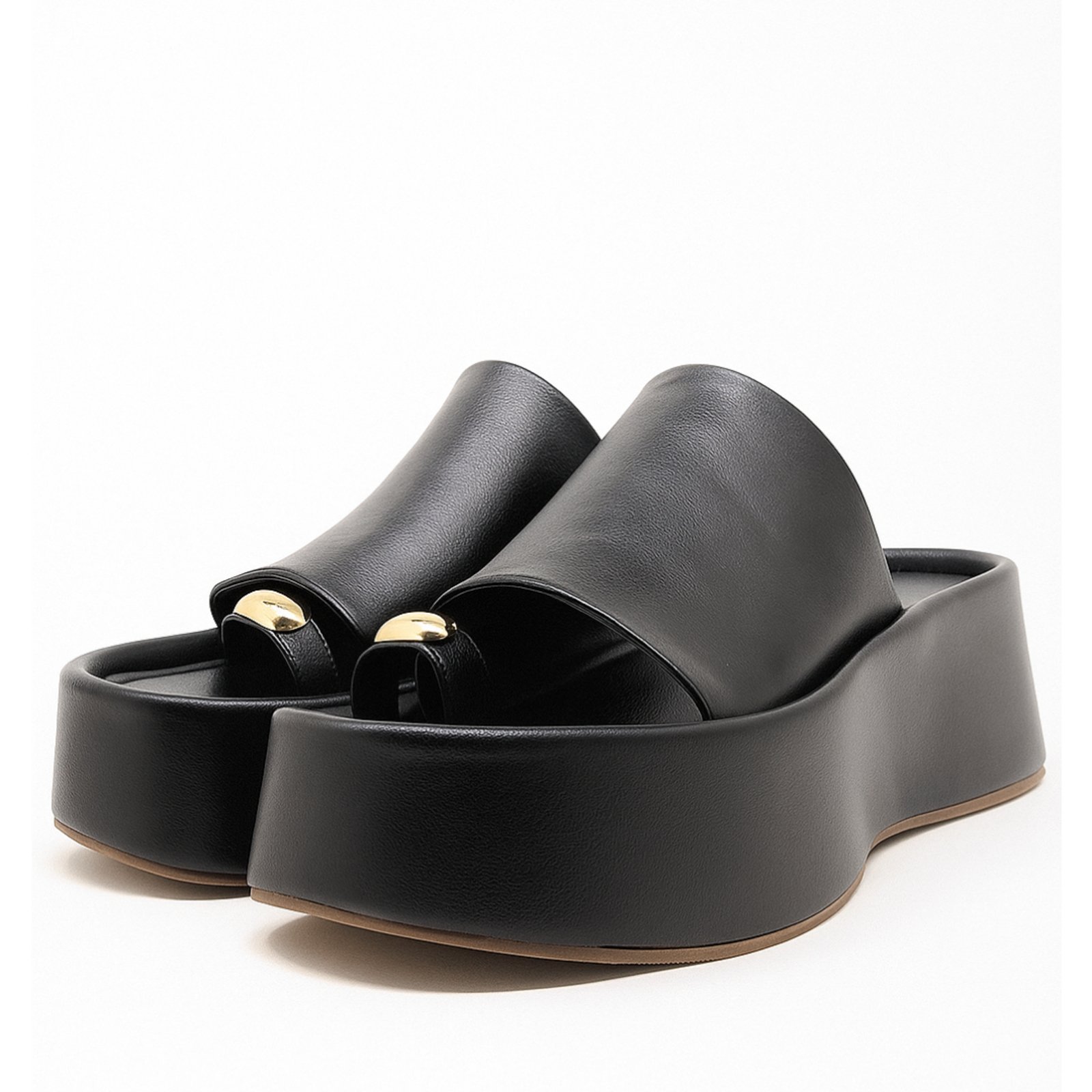 Sandália Tamanco Flat Plataforma Salto Alto 5001 Floter Cacau Hannah Footwear