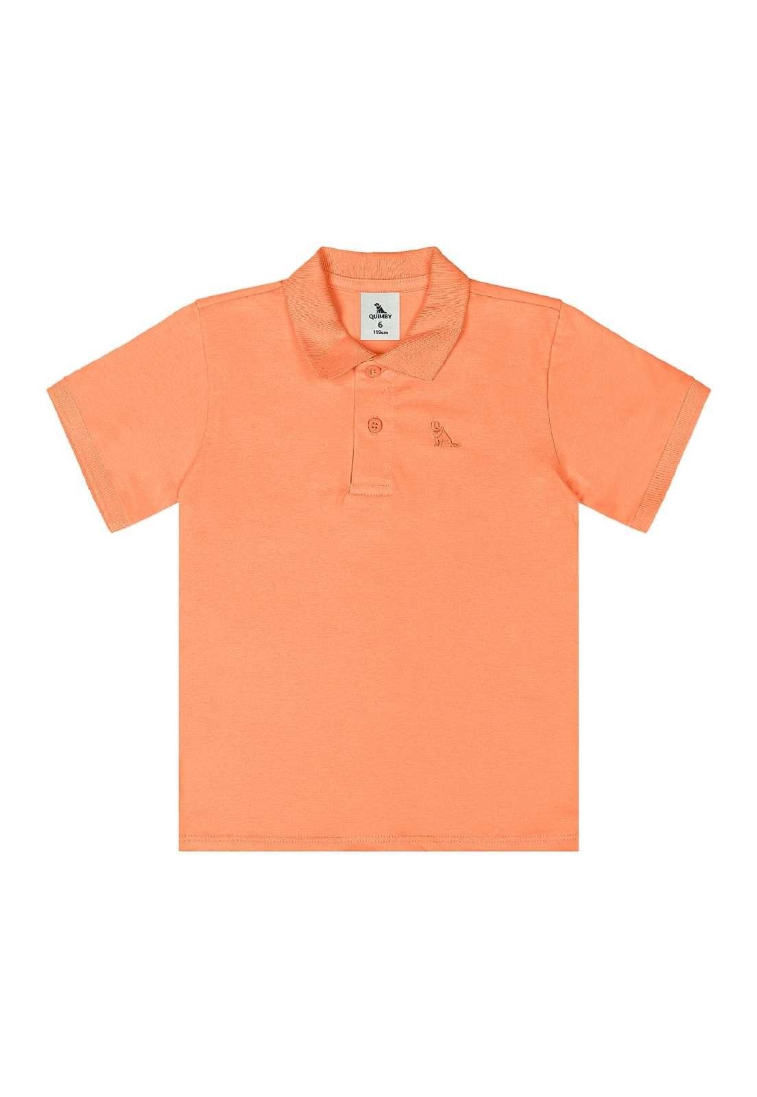Infantil - Camisa Polo para Menino em Algodão Quimby Laranja