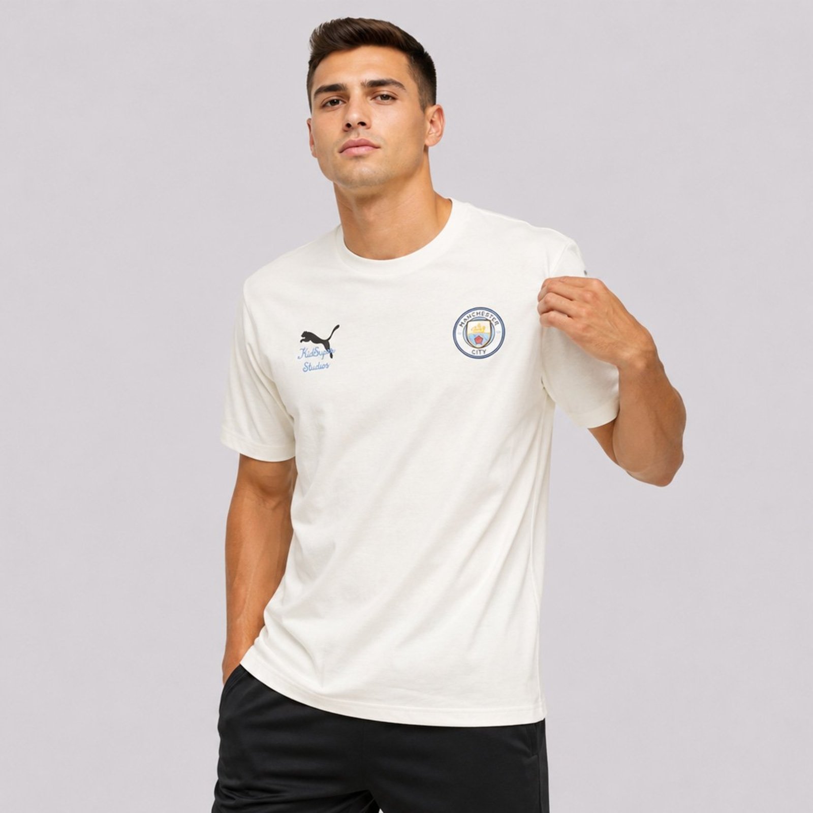 Camisa Puma uper X Manchester City Graphic TEE Branca