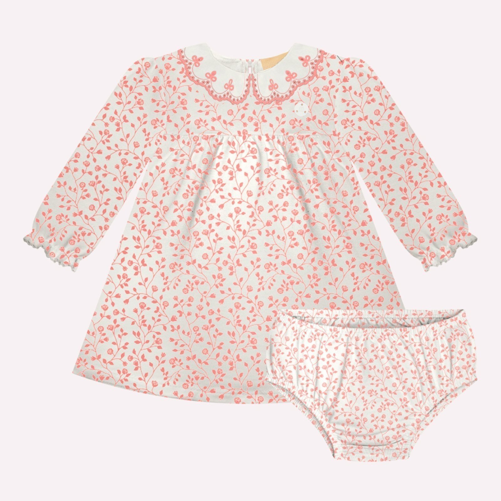 Infantil - Vestido com Calcinha Menina Flores Milon