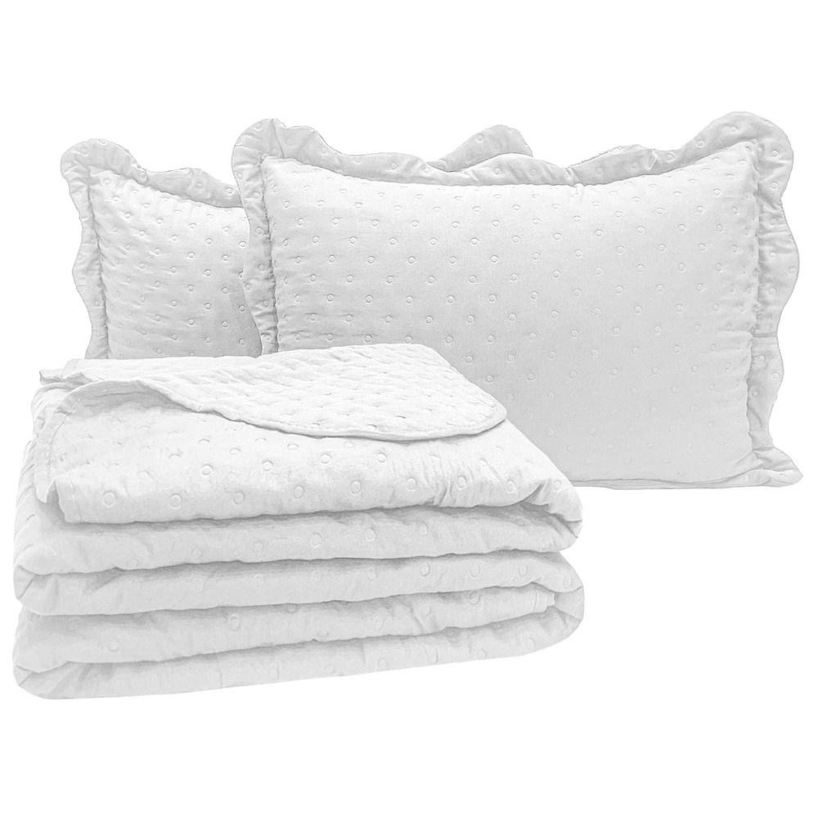 Cobre Leito King Bold Dupla Face 300 Fios 3 Peças - Branco