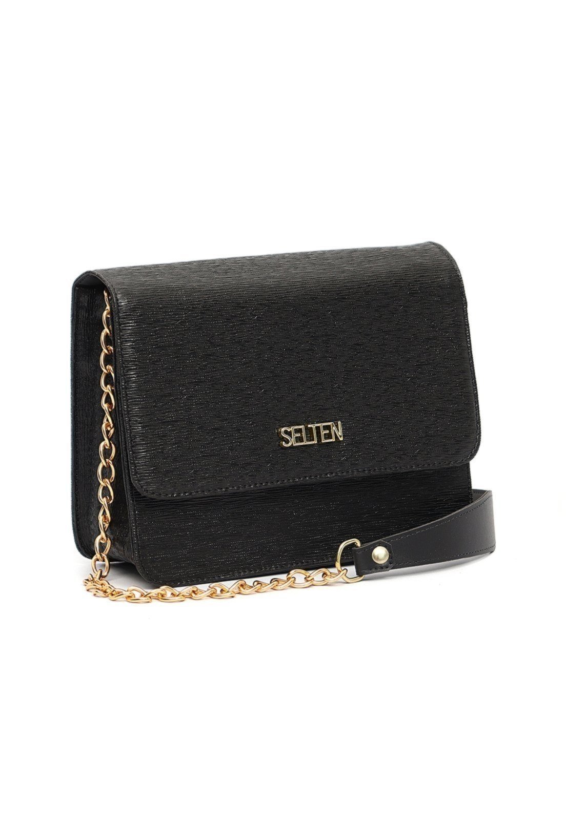 Bolsa Selten Lateral Com Alça De Corrente Preta
