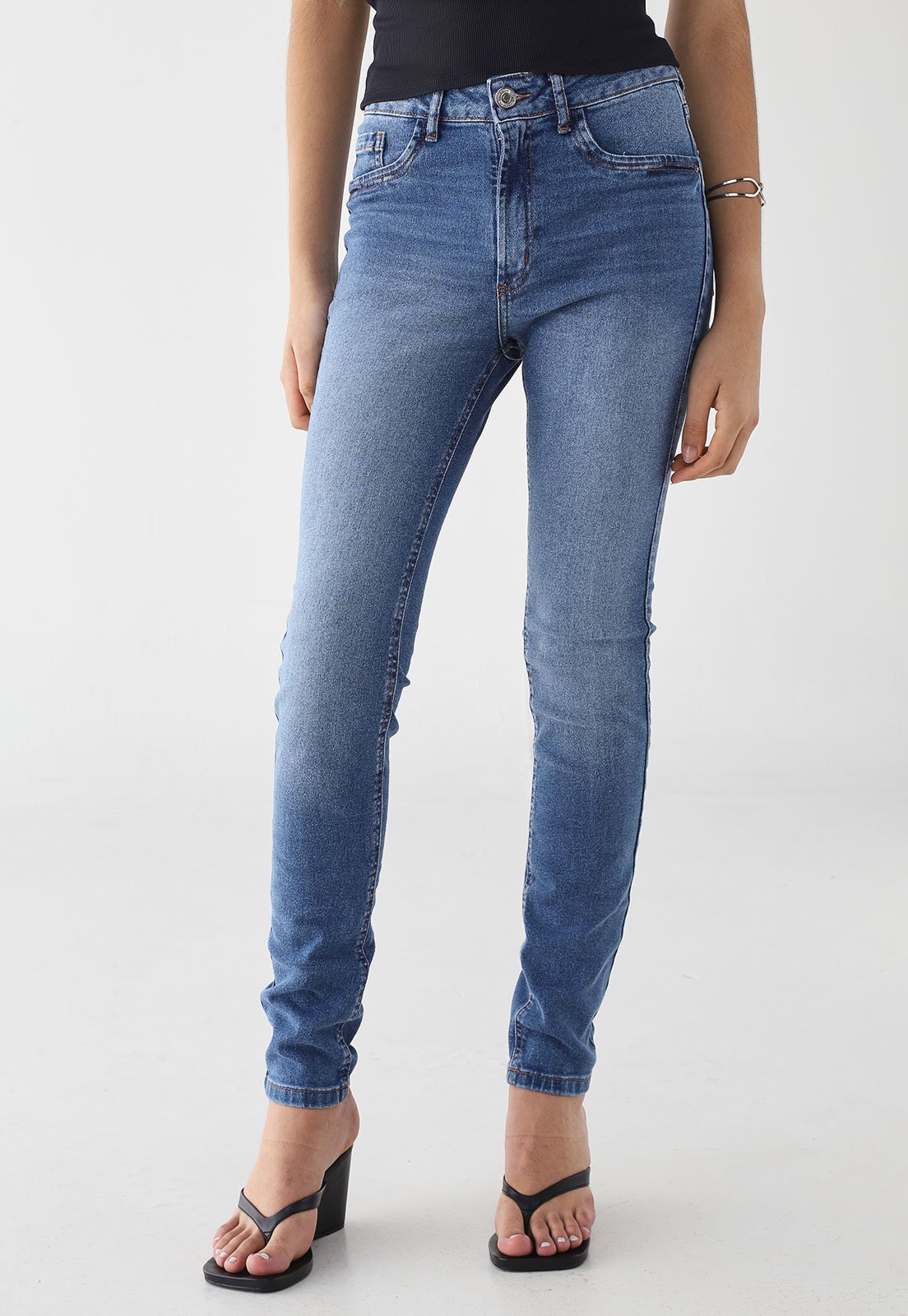 Calça Jeans Feminina My Favorite Skinny High Azul Médio