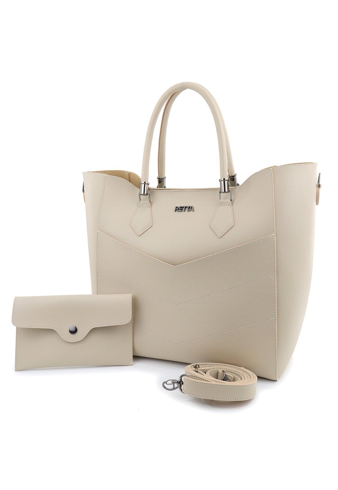 Bolsa Feminina Tote Grande com Alças de Mão e Estrutura Reforçada Retta