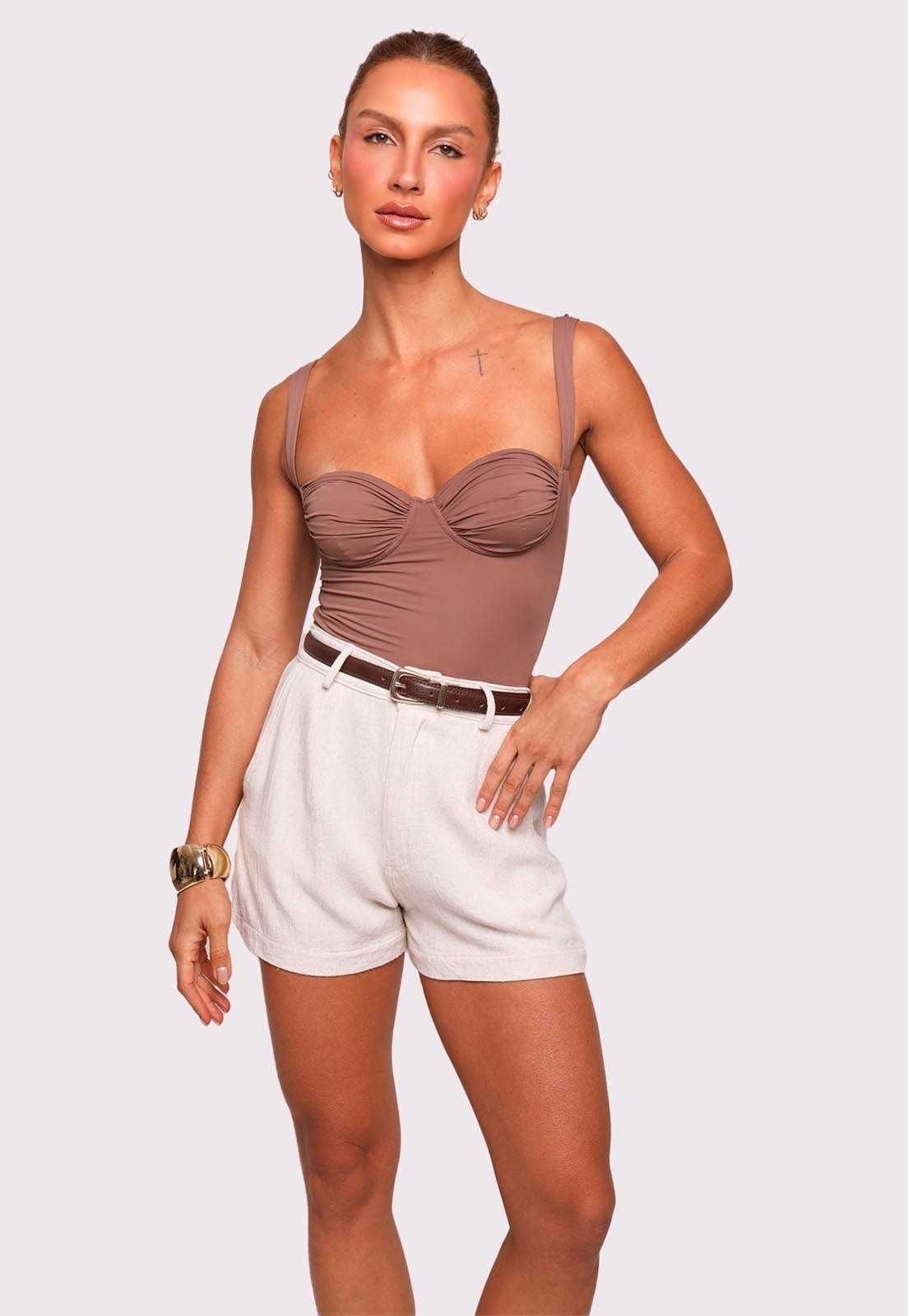 shorts com linho sand Mundo Lolita