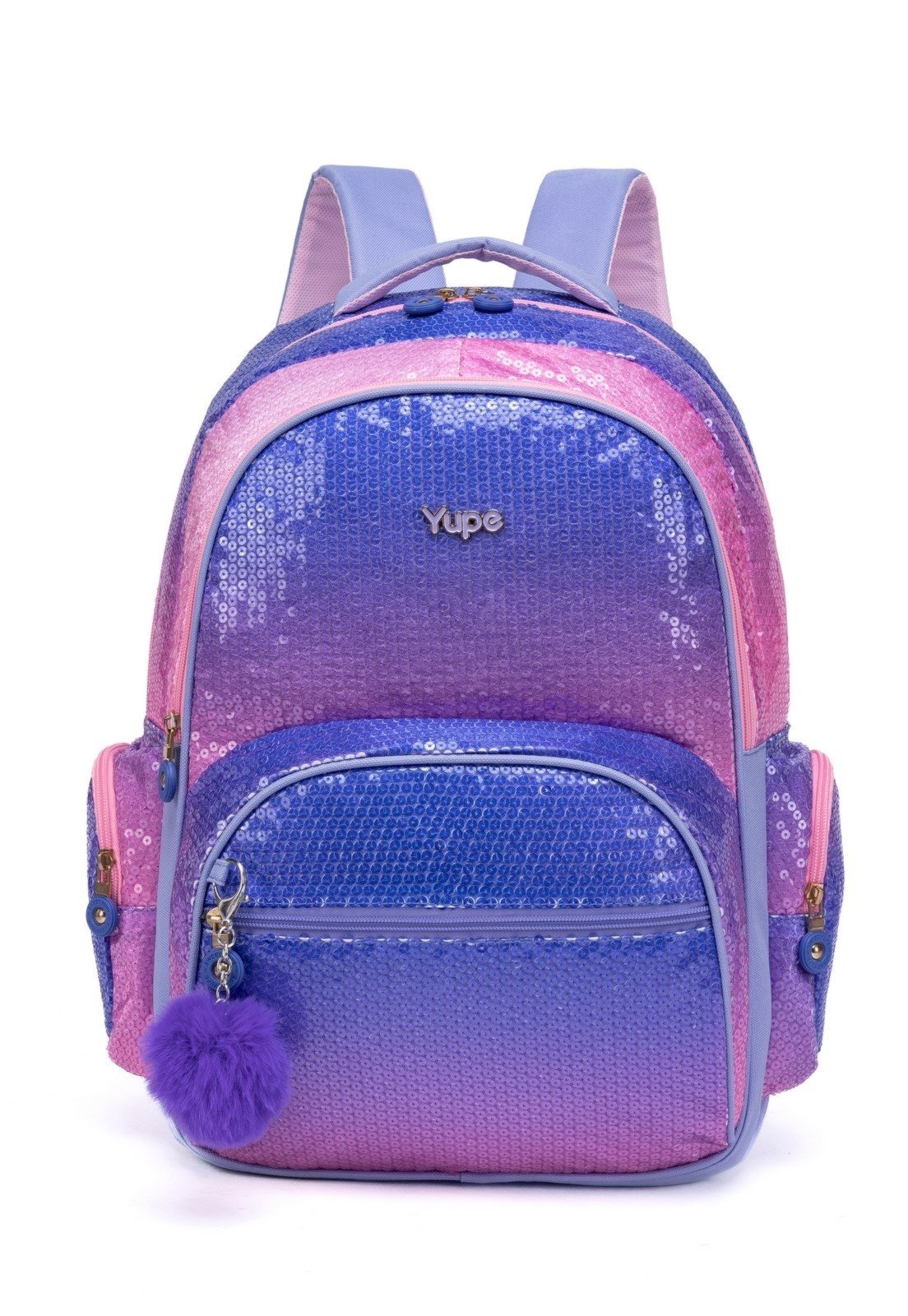 Vista 2 Infantil - Kit Mochila Yupe Menina Escolar Lancheira Estojo Reforçado Resistente rosa YUPE rosa