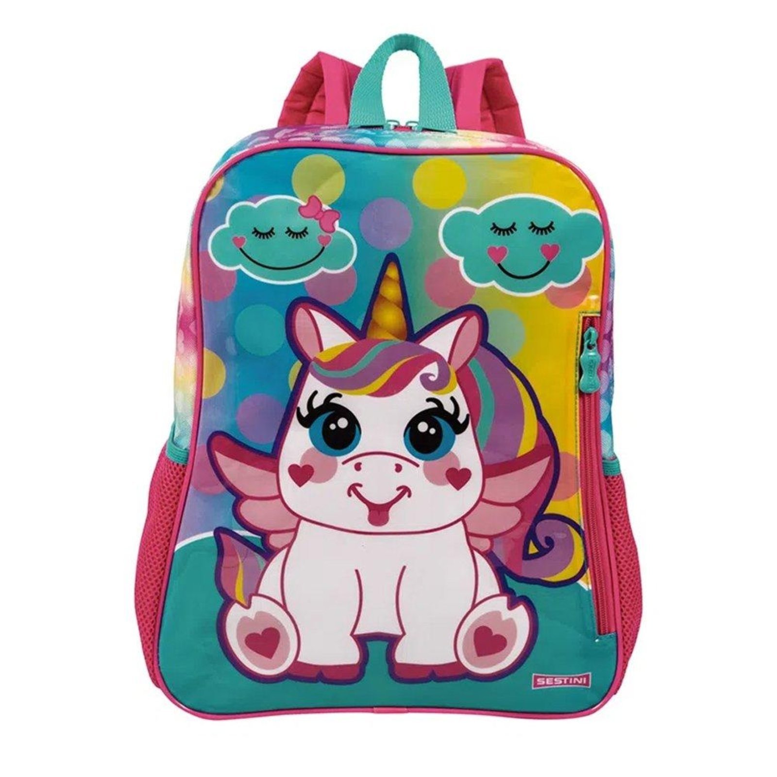 Vista 2 Infantil - Mochila Sestini 21M Unicórnio 15 Litros Azul incolor azul Sestini incolor azul