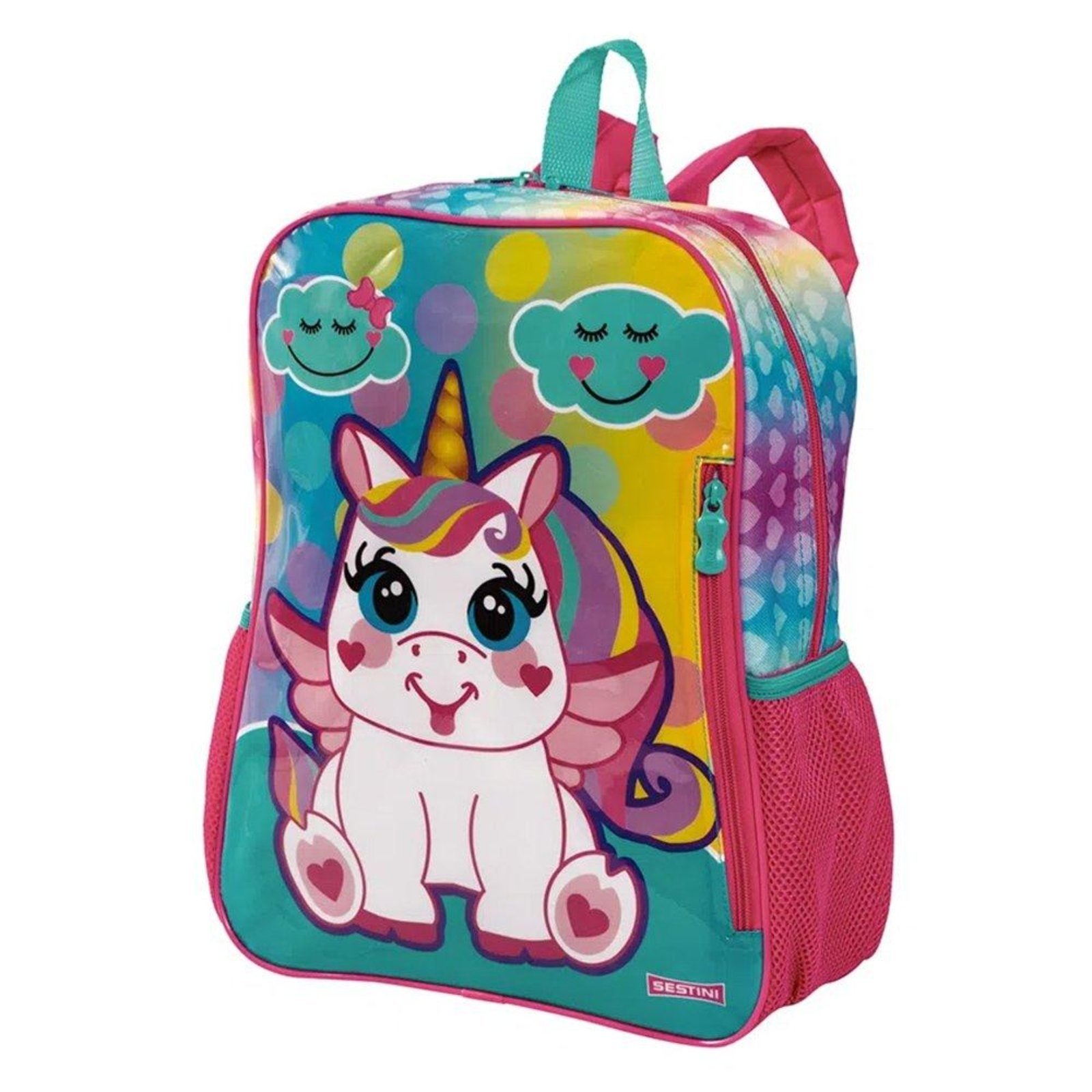Vista 3 Infantil - Mochila Sestini 21M Unicórnio 15 Litros Azul incolor azul Sestini incolor azul