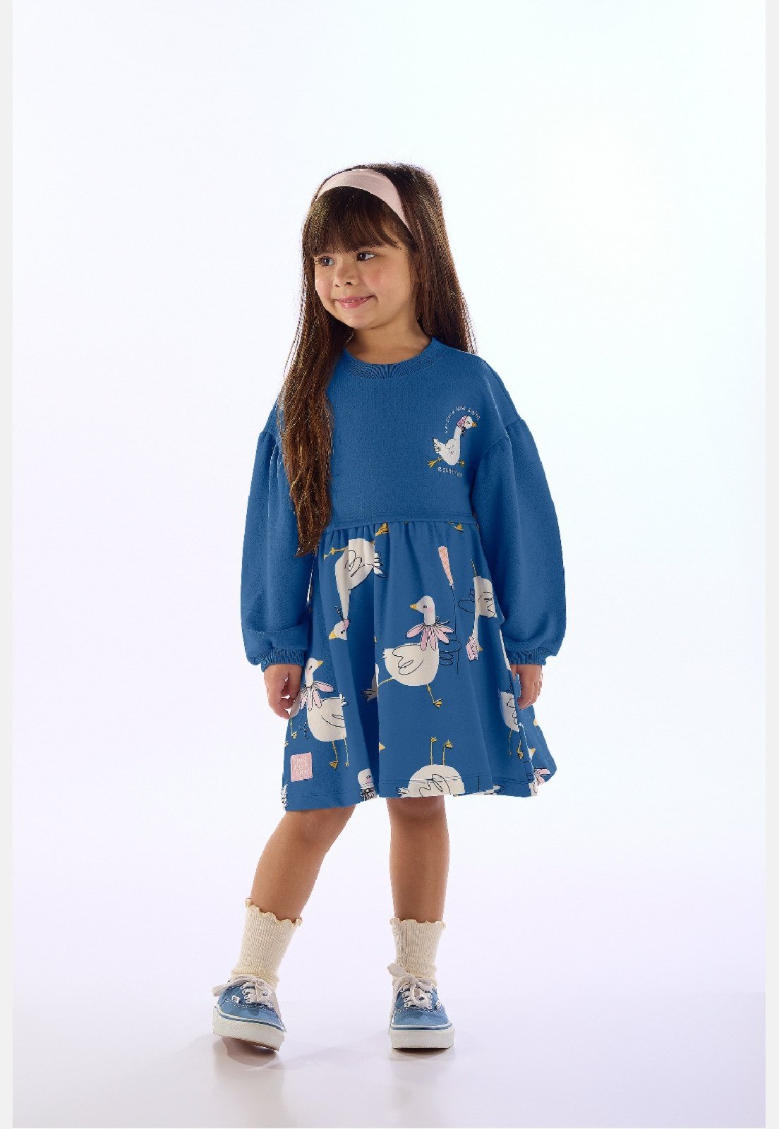 Infantil - Vestido Duquesa Três e Já Azul