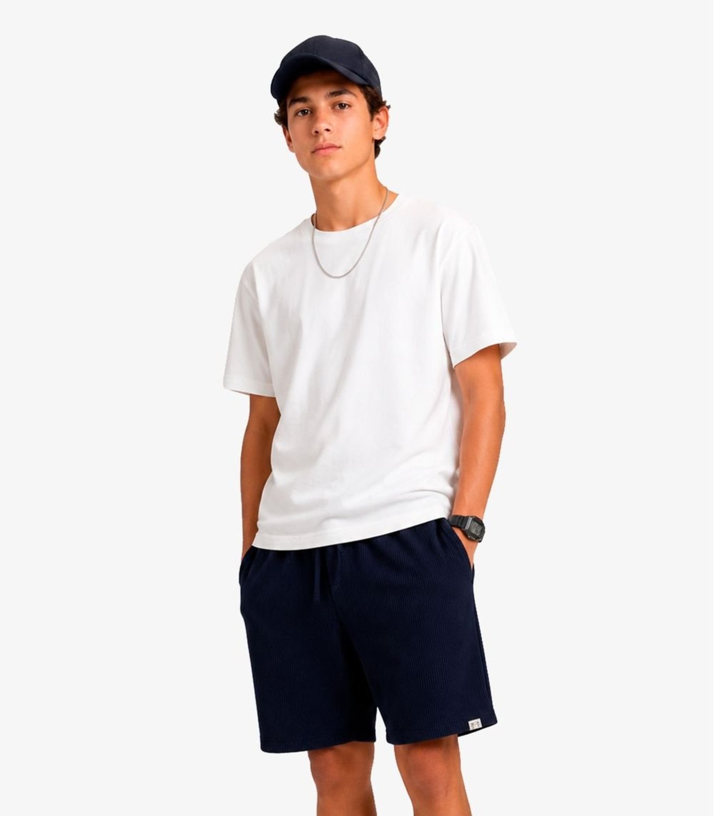 Infantil - Bermuda Masculina Com Cadarço Funcional Minty Azul