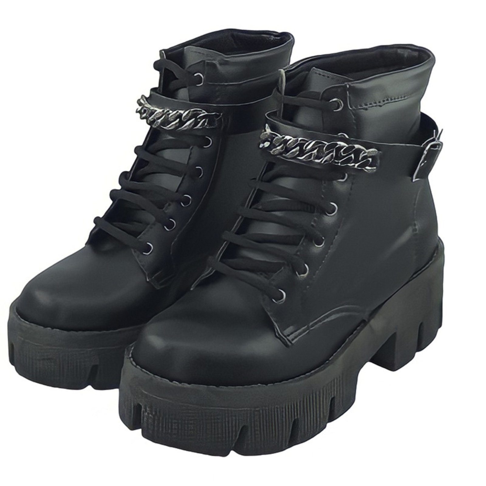 Coturno Feminino Donatella Shoes Confort com Corrente Preto