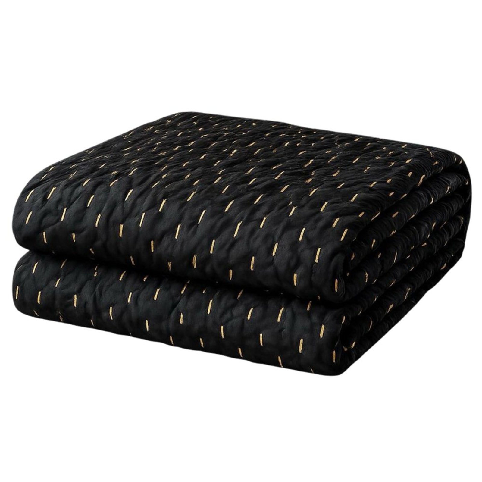 Cobertor Manta Casal Fio Dourado que Brilha Dupla Face - Preto