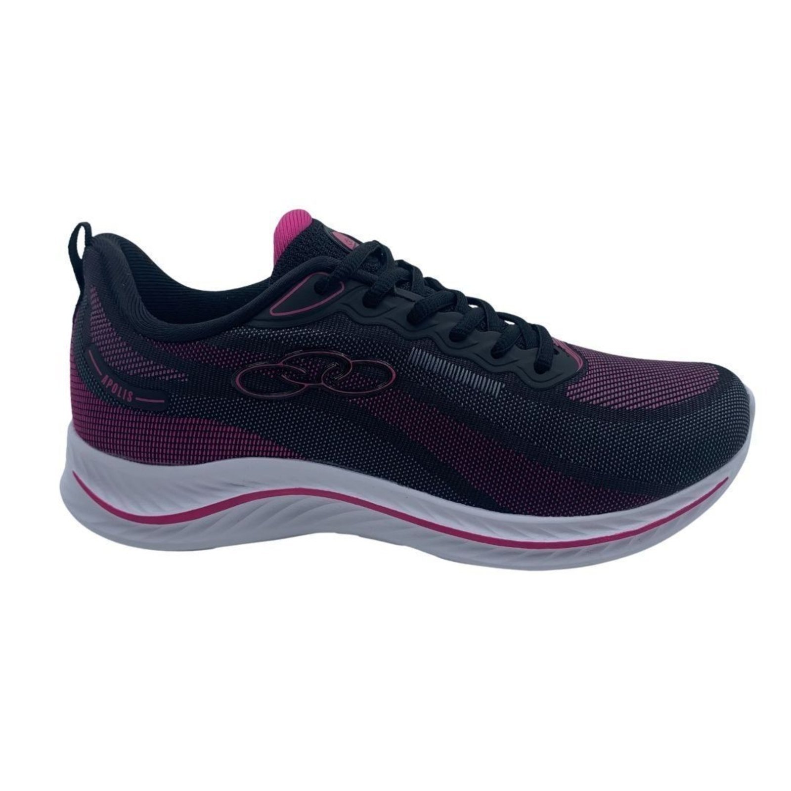 Tênis Esportivo Olympikus Feminino Preto com Rosa Apolis – Preto – olympikus